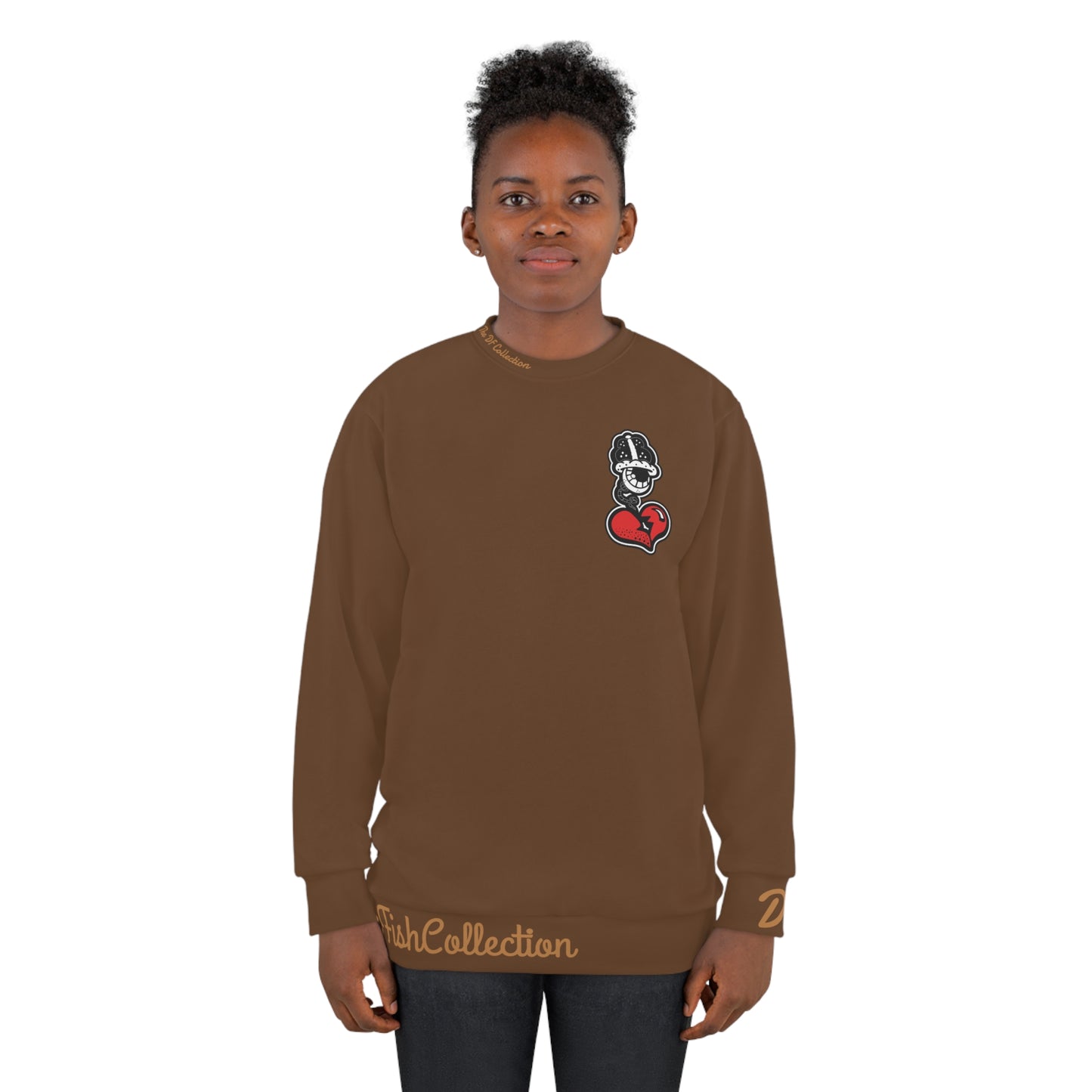 "Par 4" Brown Unisex Sweatshirt (AOP)