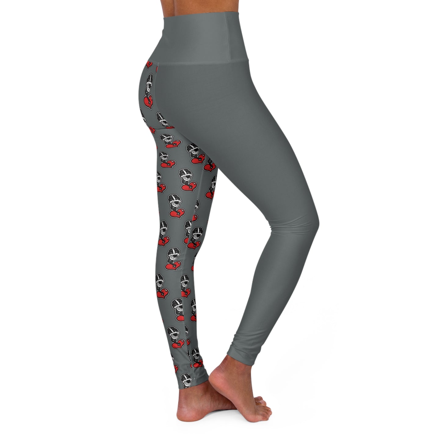 Dark Grey High Waisted Yoga Leggings (AOP)