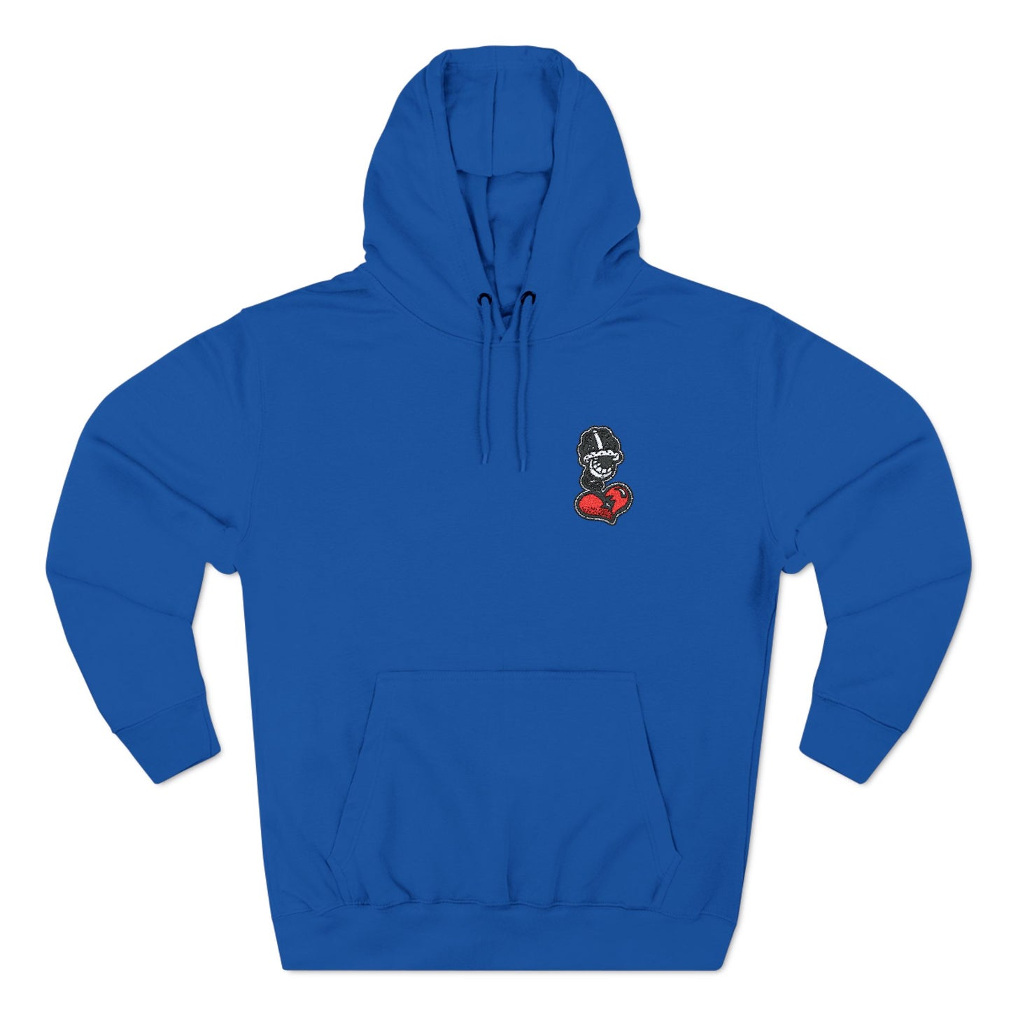 Cozy Graphic Fleece Hoodie with Heart Design