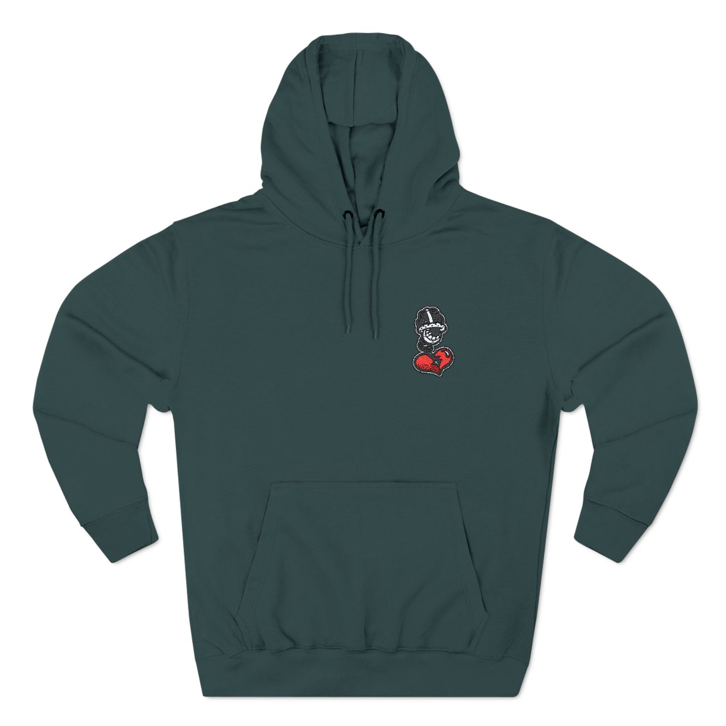 Cozy Graphic Fleece Hoodie with Heart Design