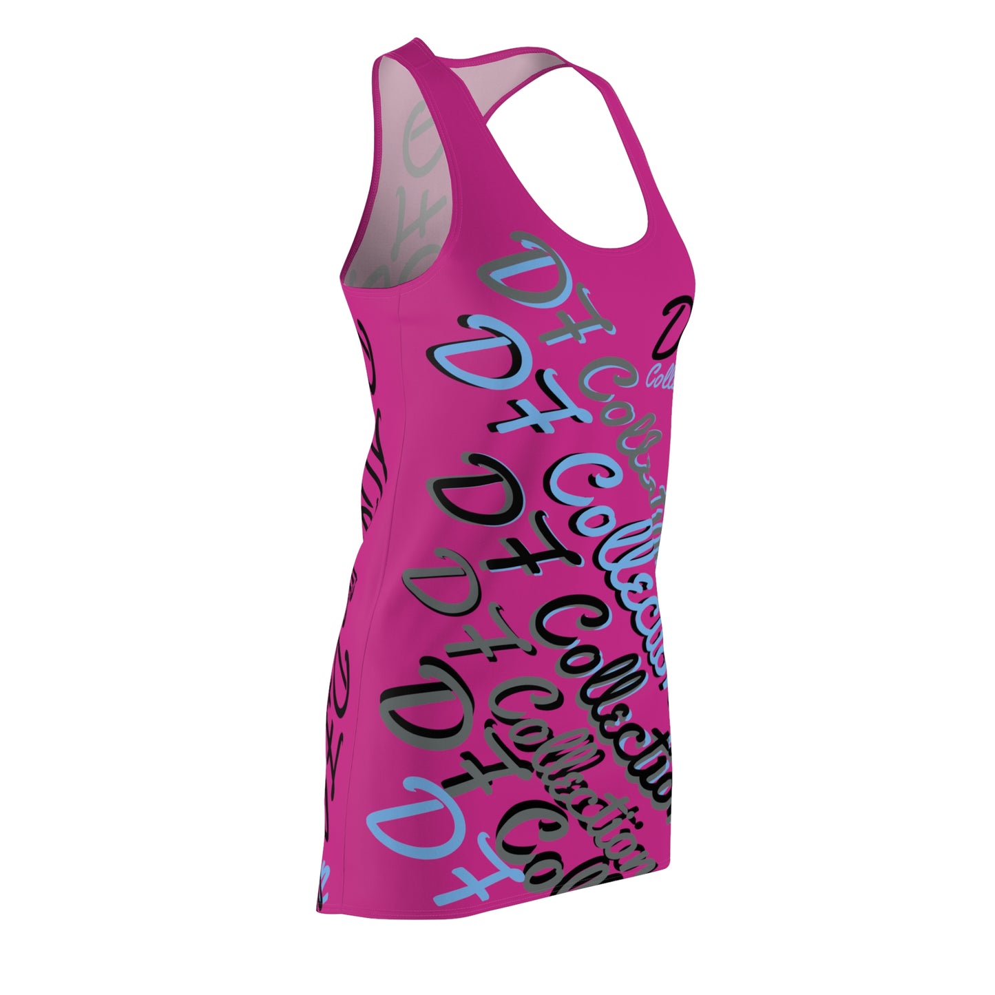 "DF COLLECTION" 80's Purple Women's Cut & Sew Racerback Dress