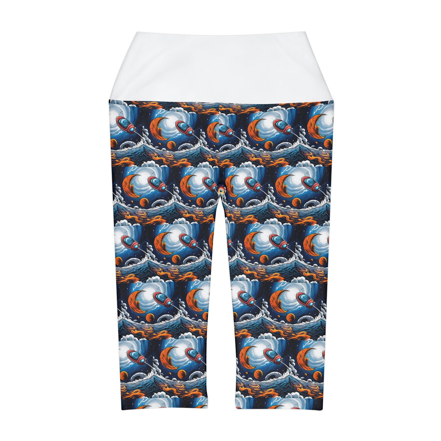 "Take Off" Yoga Capri Leggings (AOP)