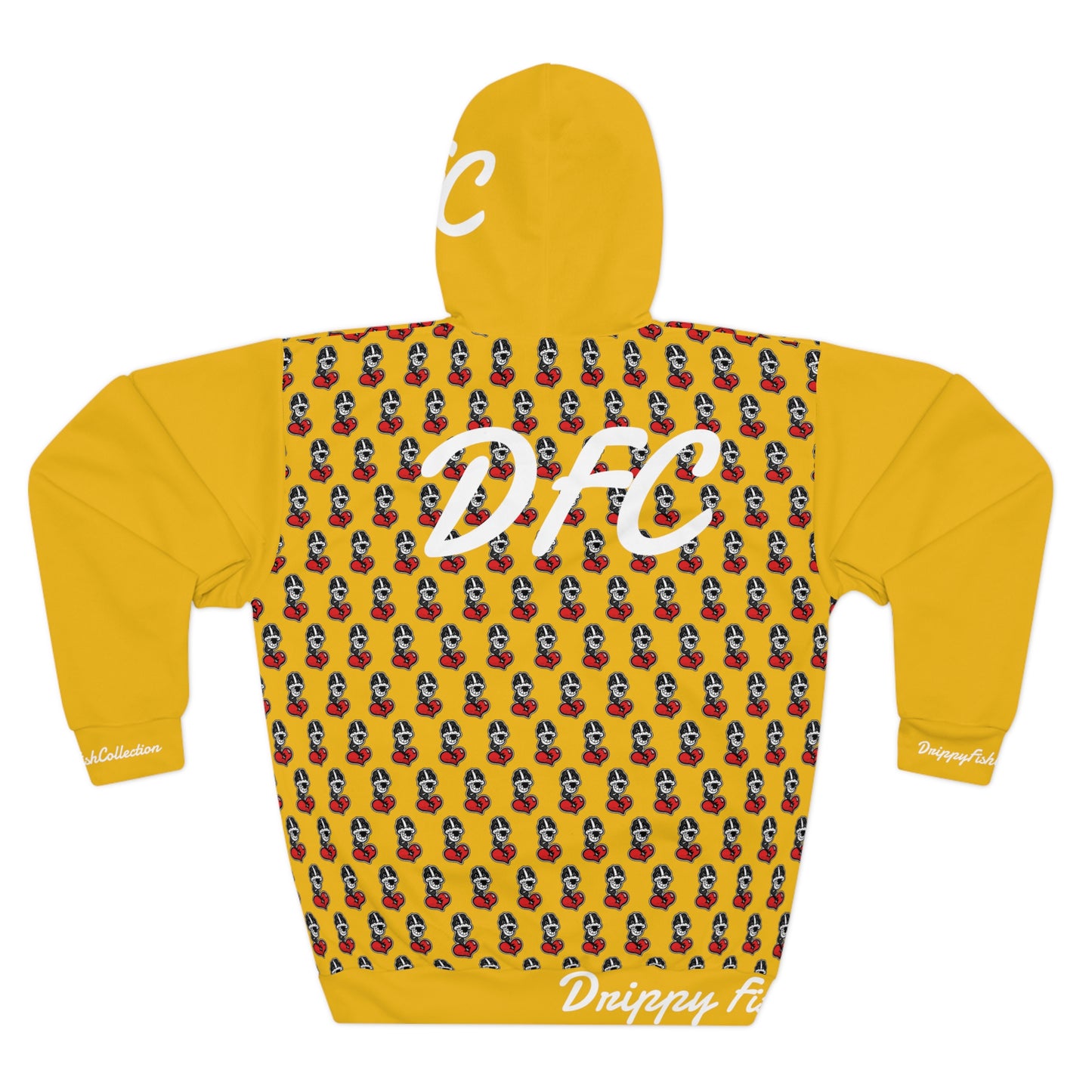 "Par 5" Yellow Unisex Pullover Hoodie (AOP)