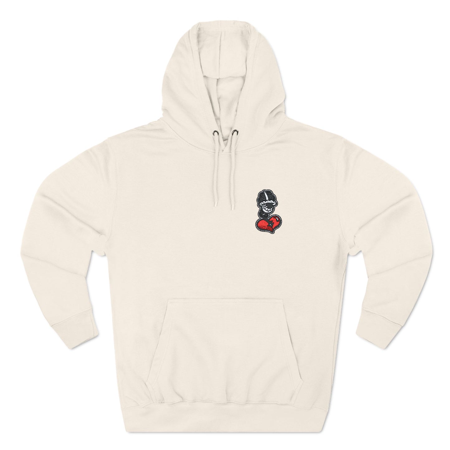 Cozy Graphic Fleece Hoodie with Heart Design