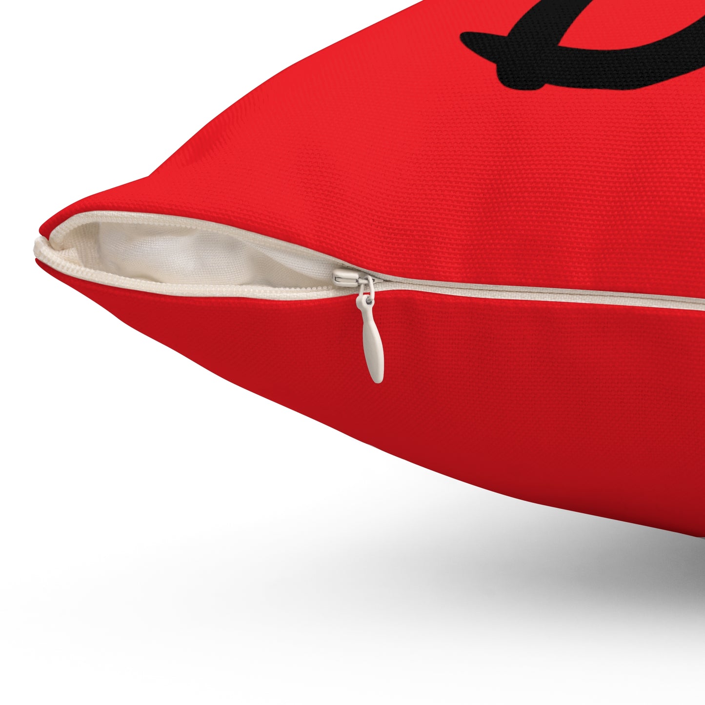 "DFC" Red Spun Polyester Square Pillow