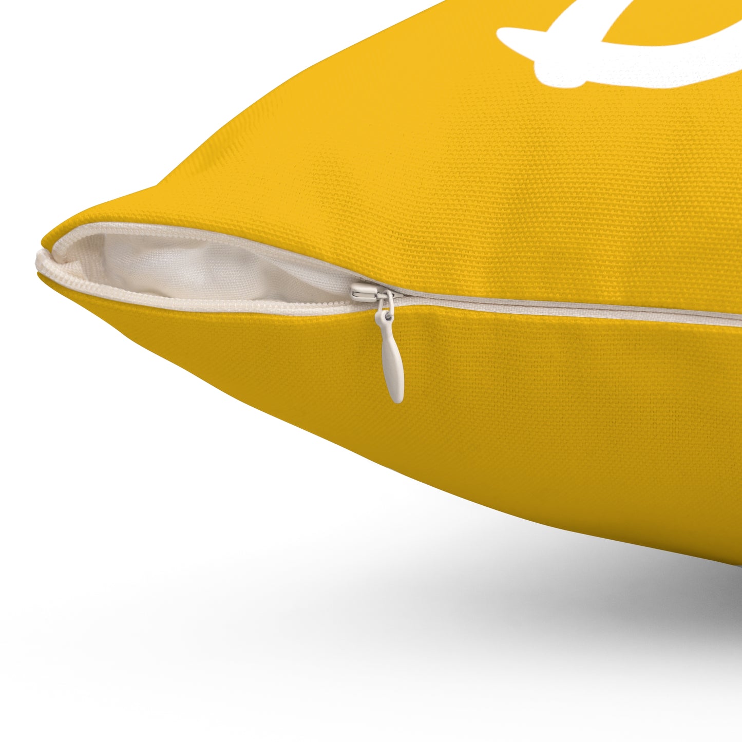"DFC" Yellow Spun Polyester Square Pillow