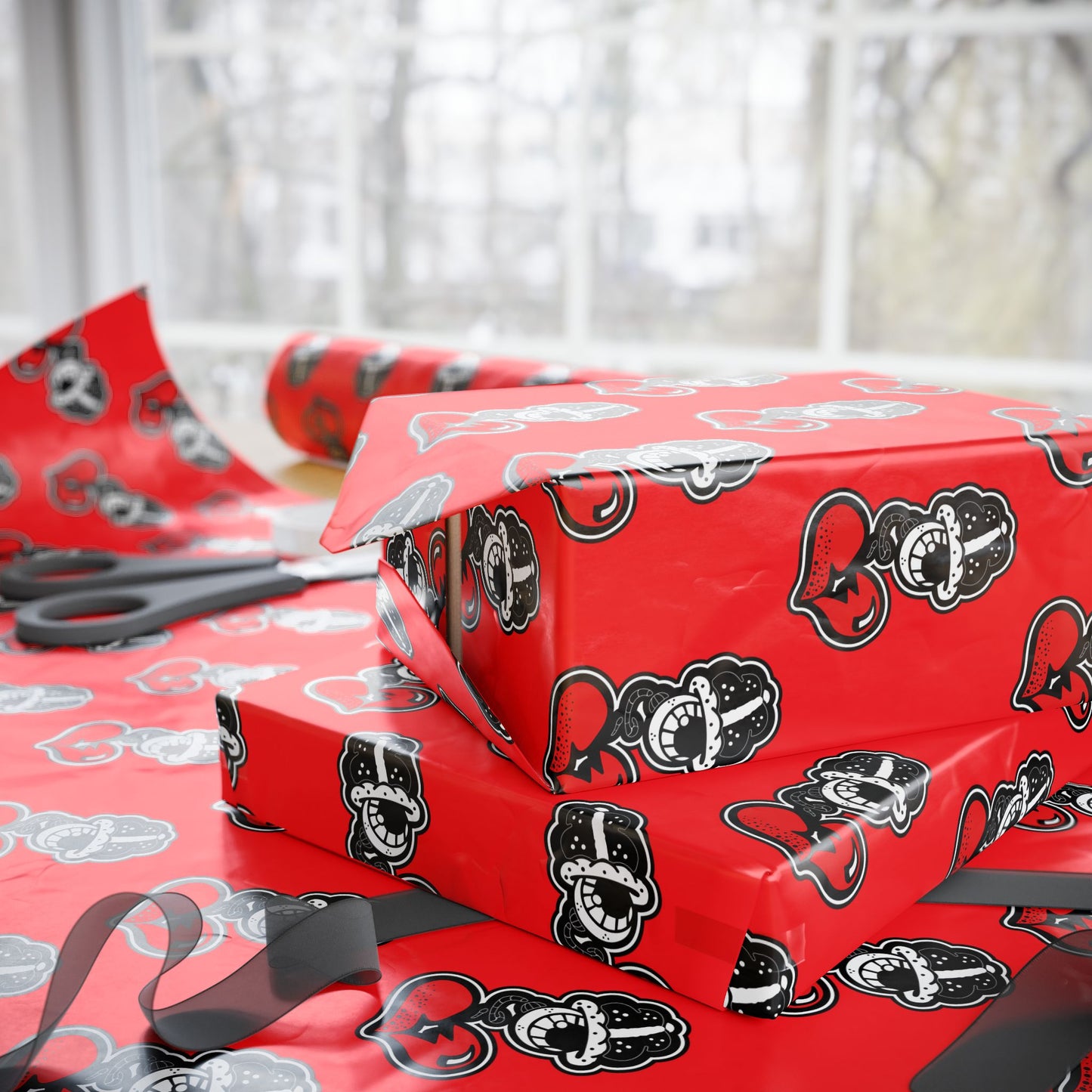 DrippyFish Red Boxing Themed Gift Wrapping Paper
