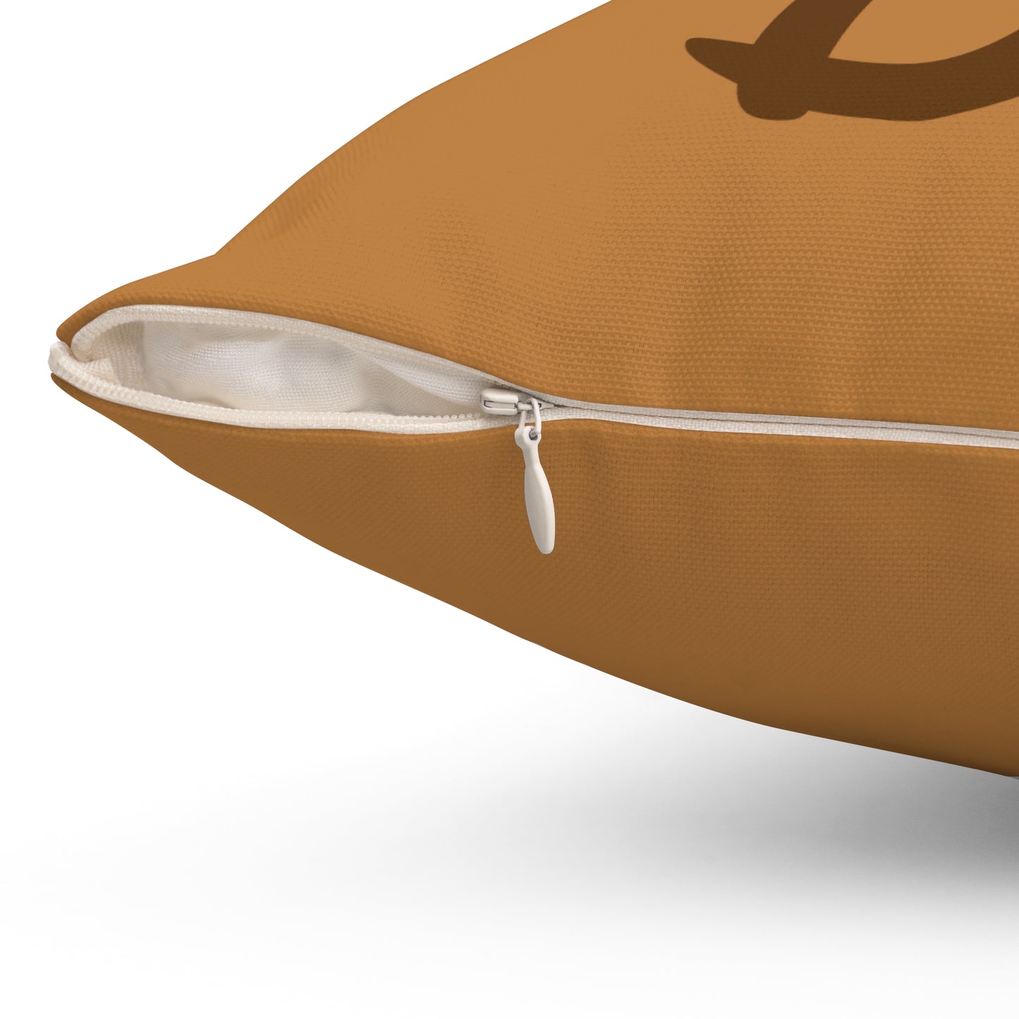 "DFC" Tan Spun Polyester Square Pillow