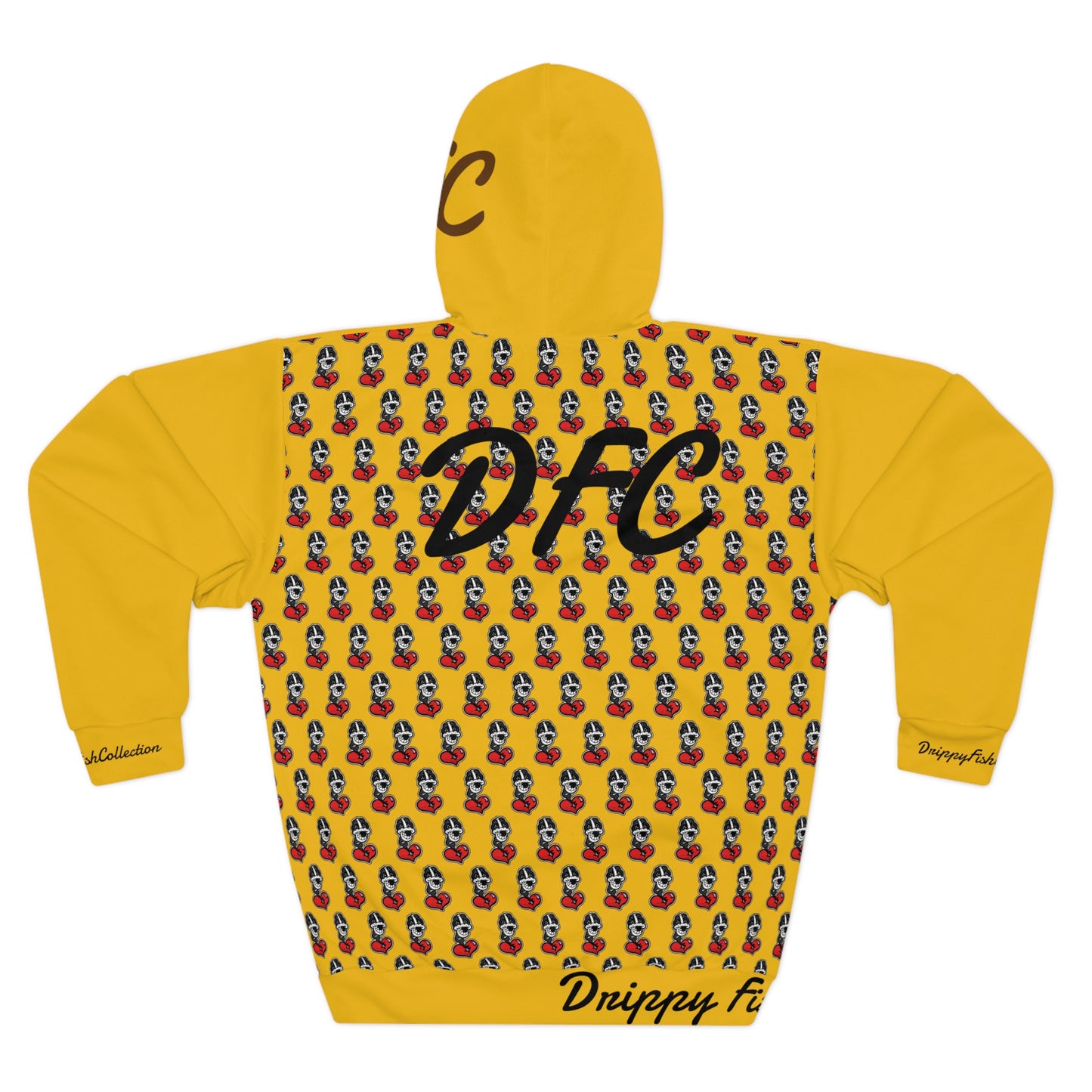 "Par 4" Yellow Unisex Pullover Hoodie (AOP)