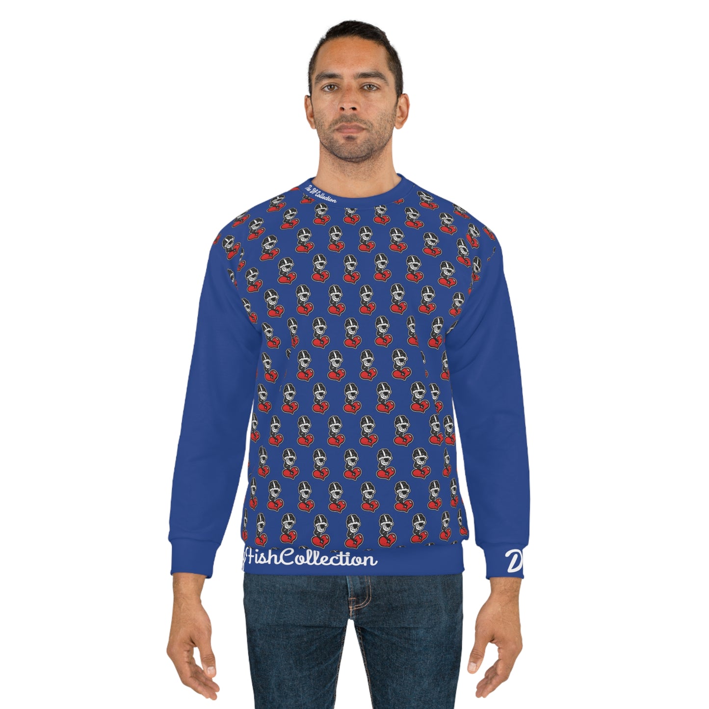 "Par 5" Blue Unisex Sweatshirt (AOP)