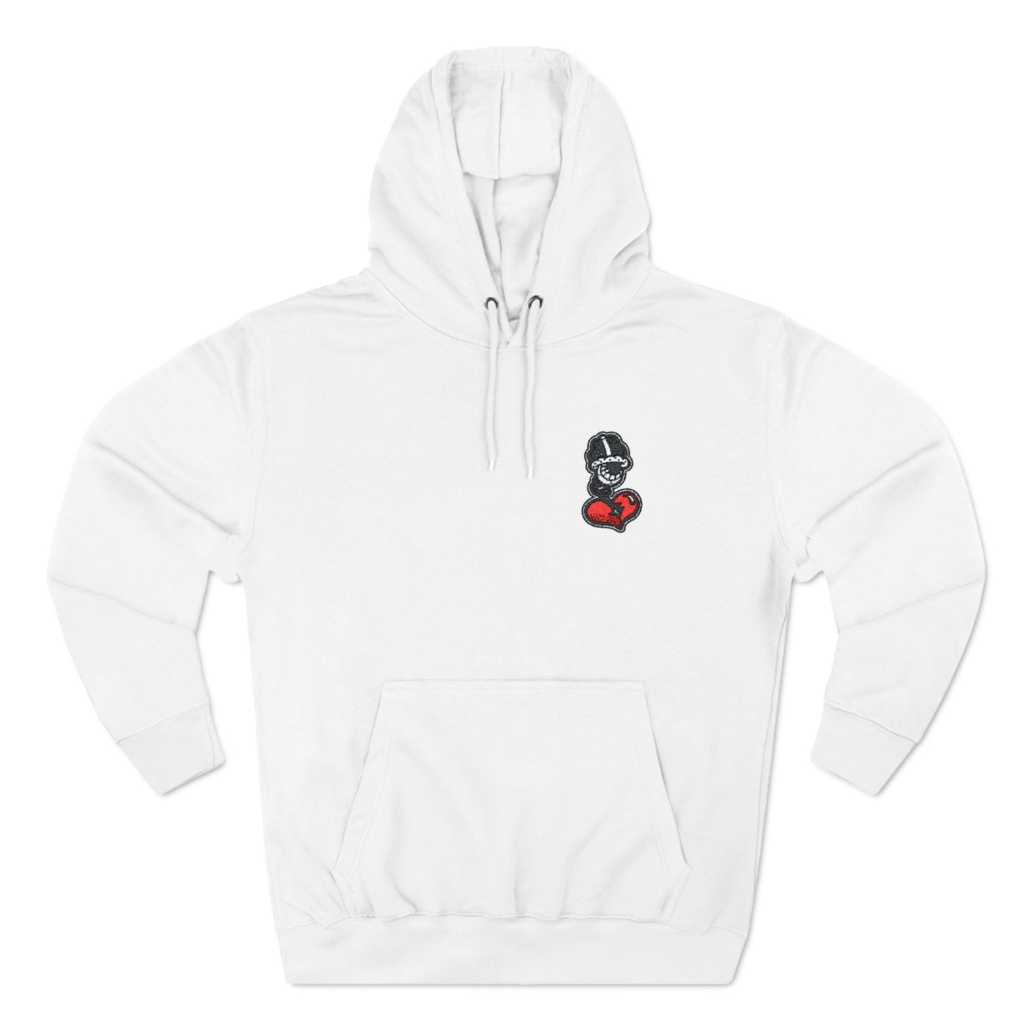 Cozy Graphic Fleece Hoodie with Heart Design