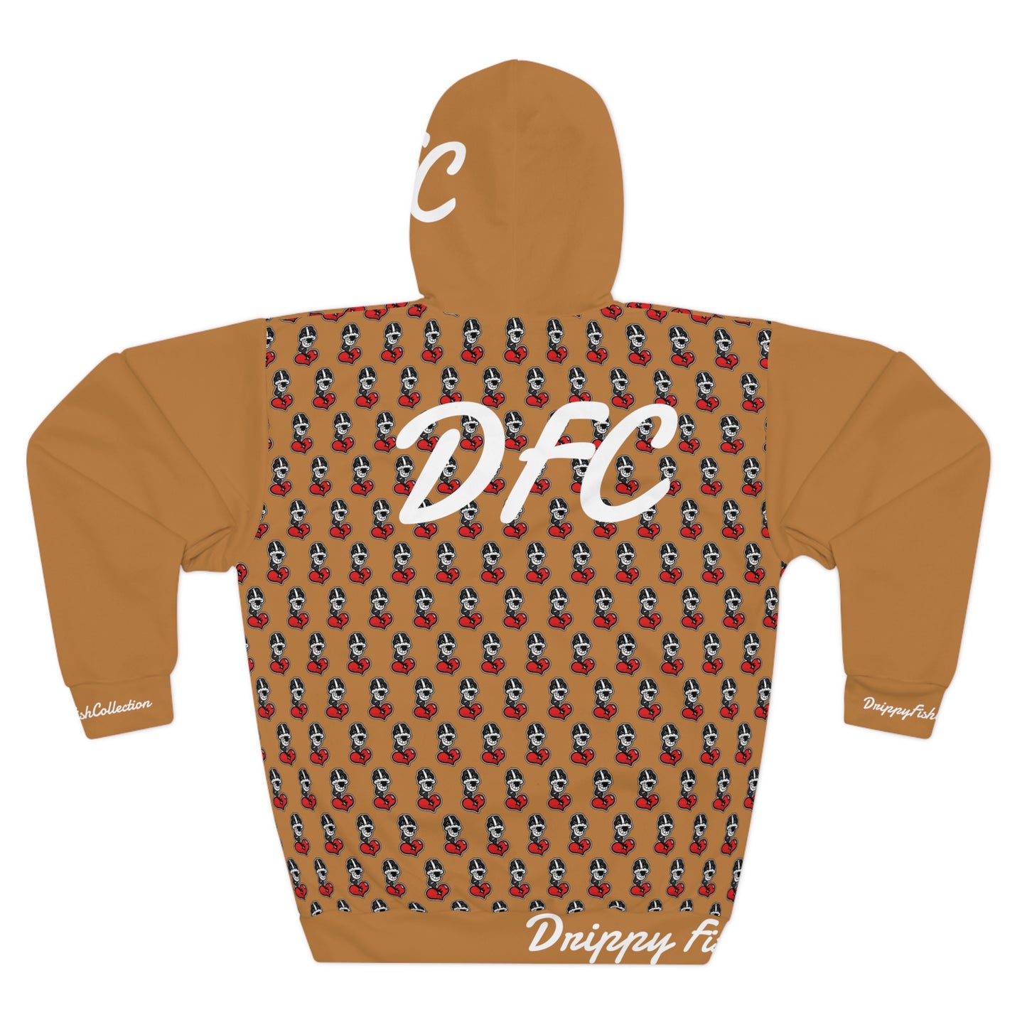 "Par 5" Tan Unisex Pullover Hoodie (AOP)