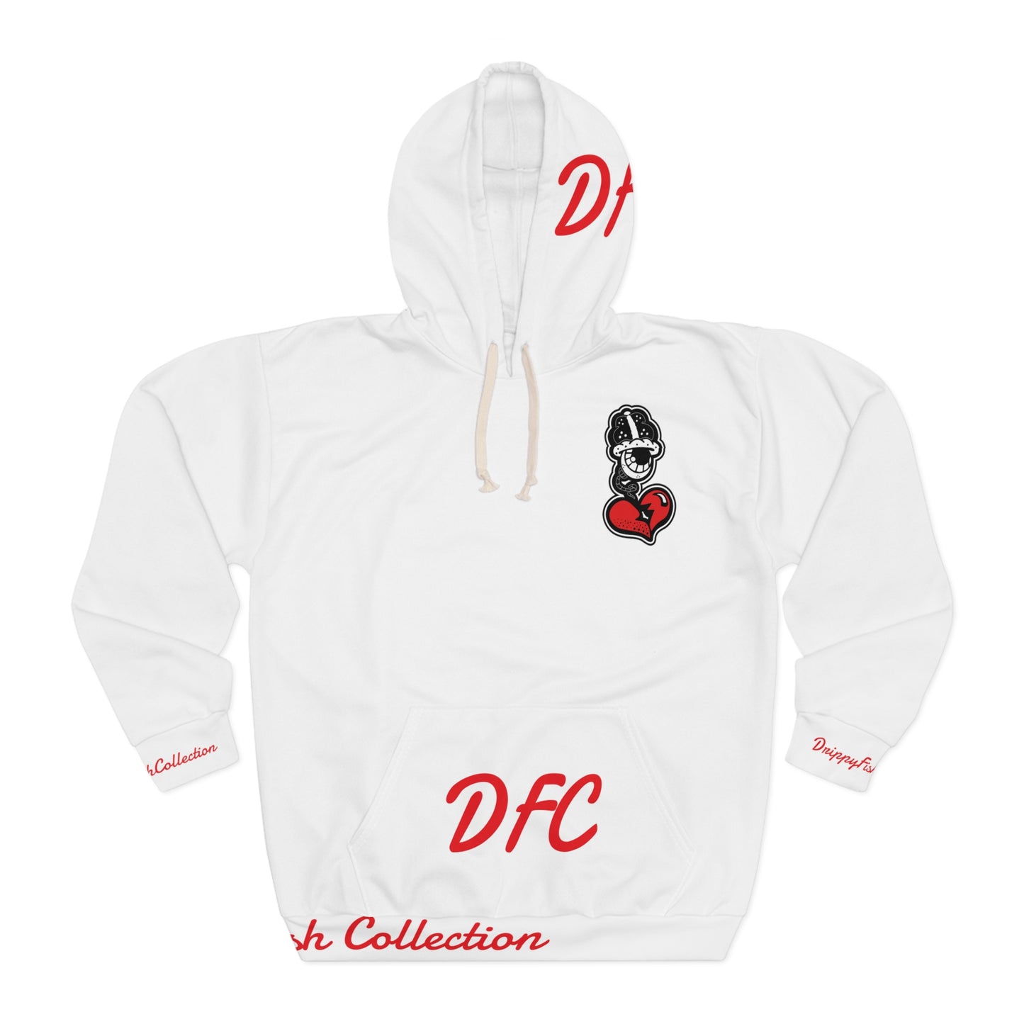 "Par 4" White Unisex Pullover Hoodie (AOP)