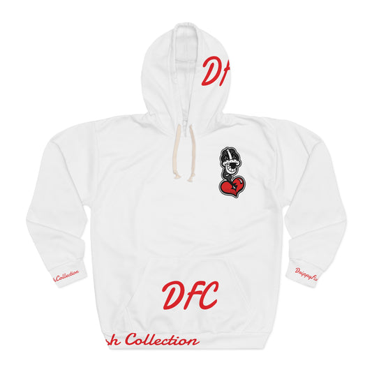 "Par 4" White Unisex Pullover Hoodie (AOP)
