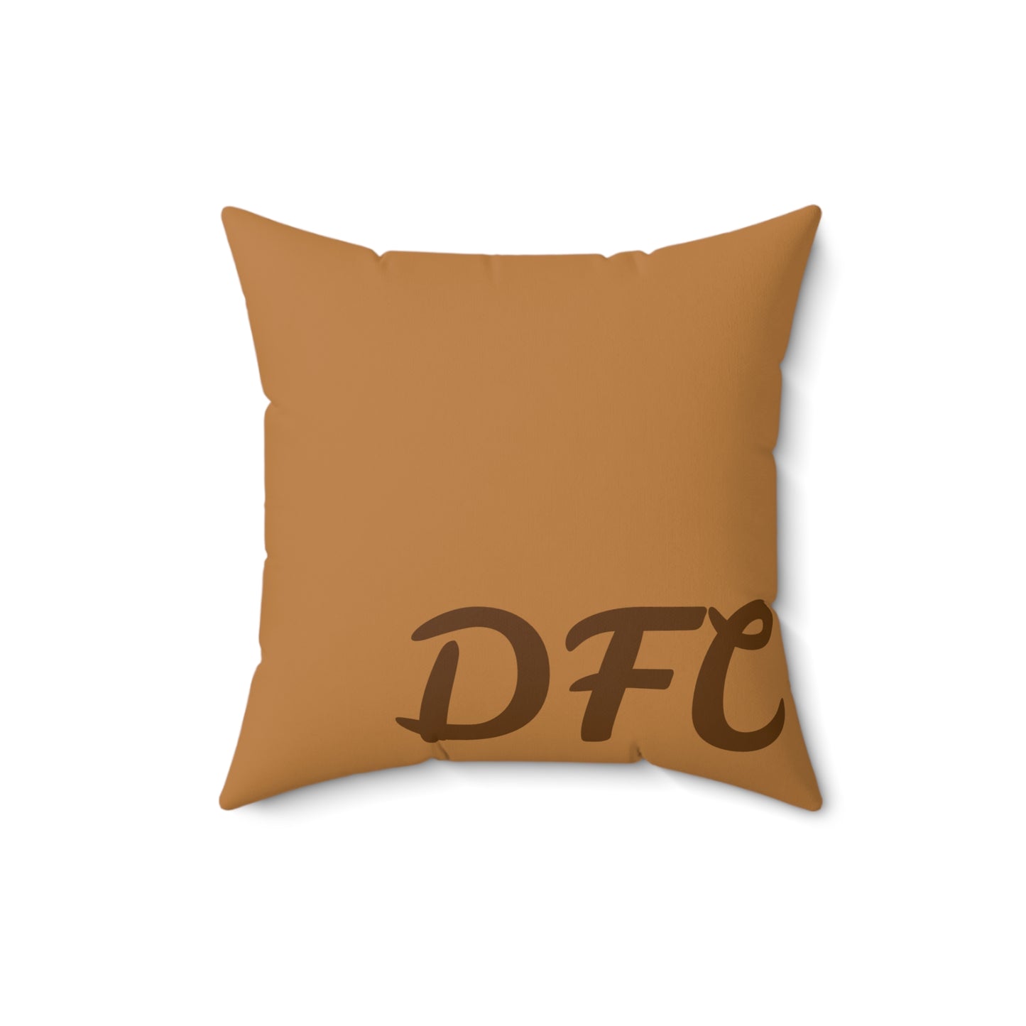 "DFC" Tan Spun Polyester Square Pillow