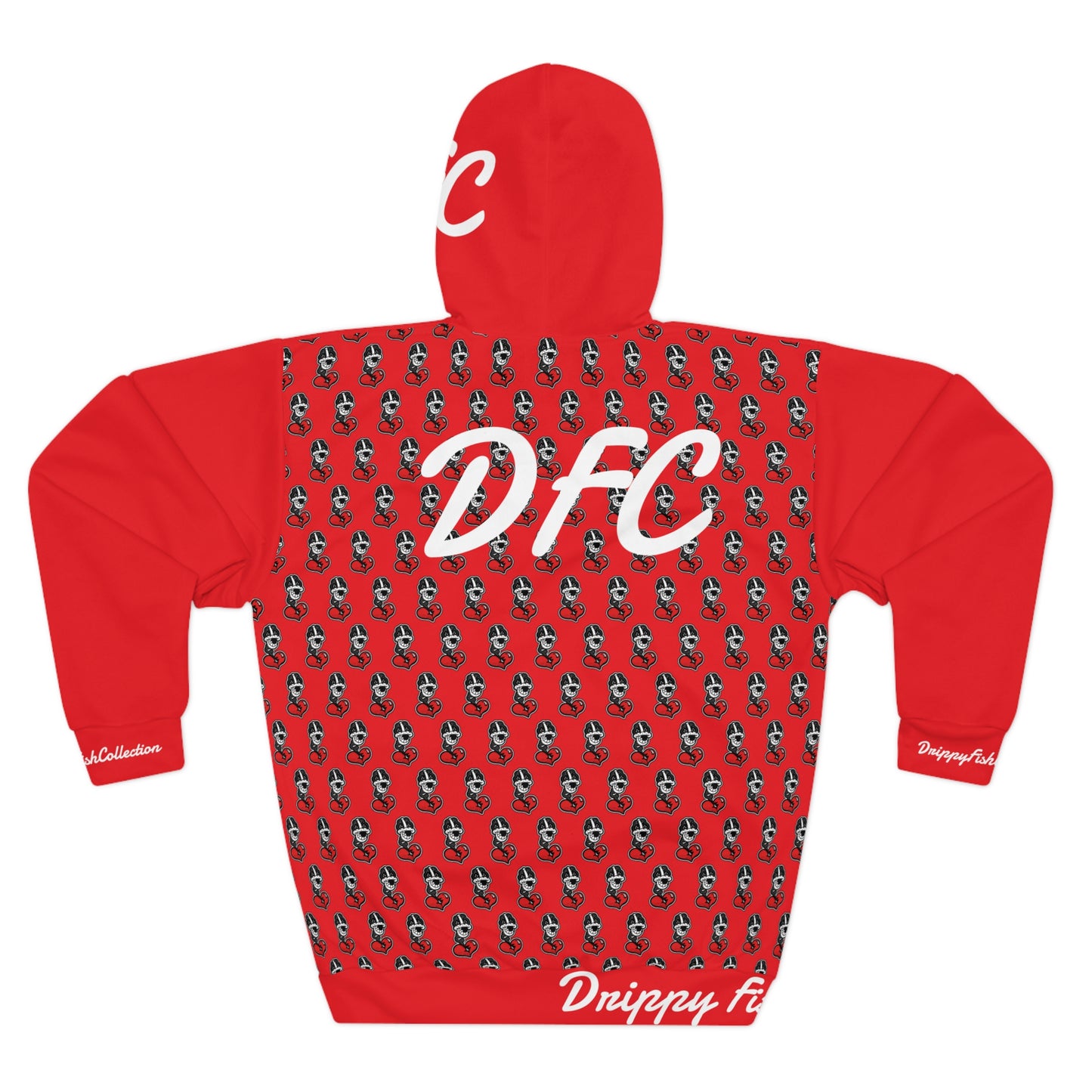 "Par 4" Red Unisex Pullover Hoodie (AOP)