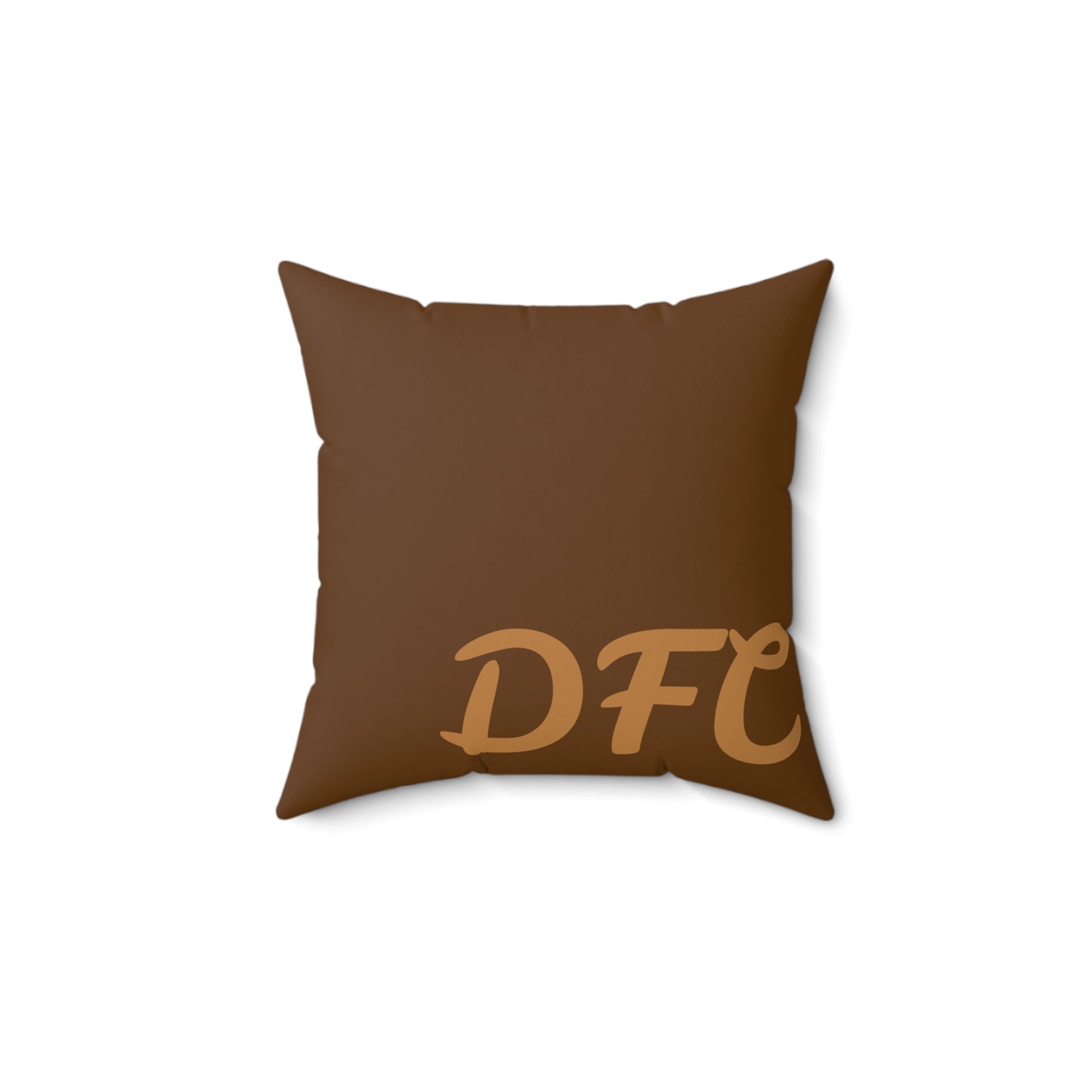 "DFC" Brown Spun Polyester Square Pillow