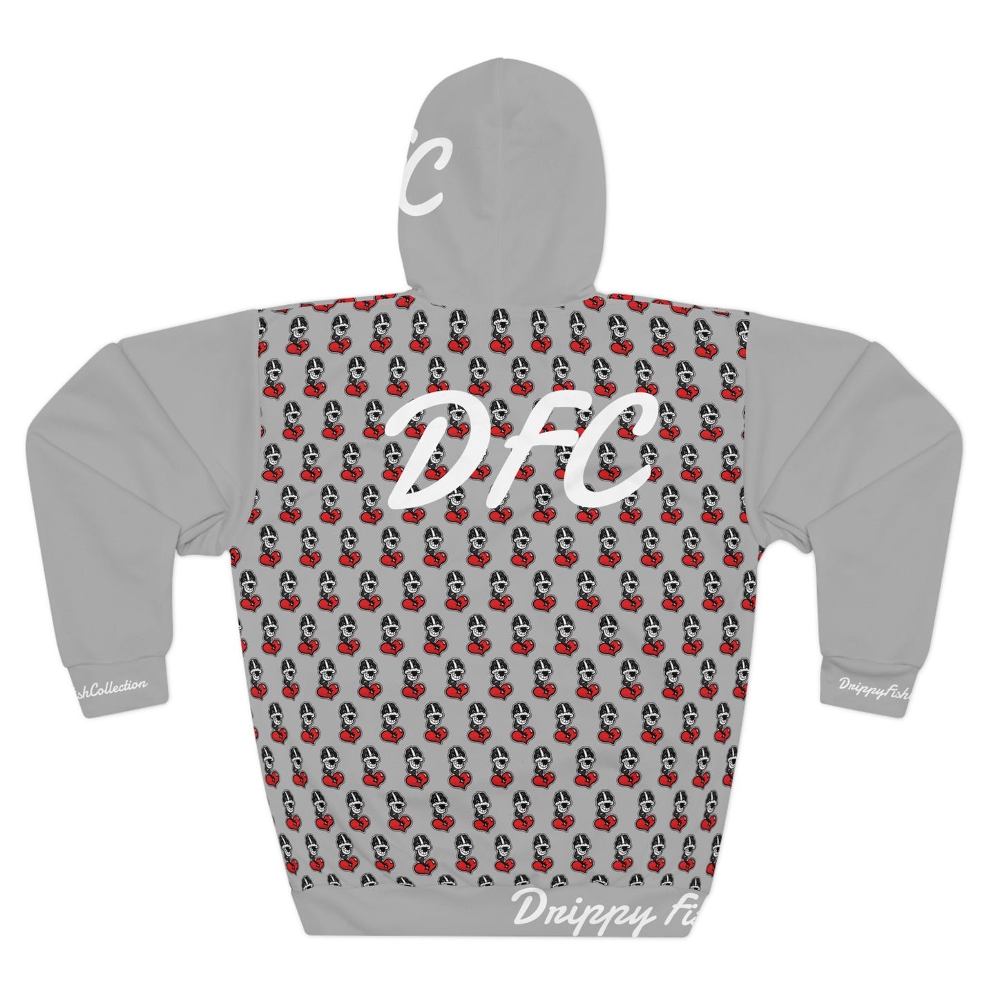 "Par 5" Light Grey Unisex Pullover Hoodie (AOP)