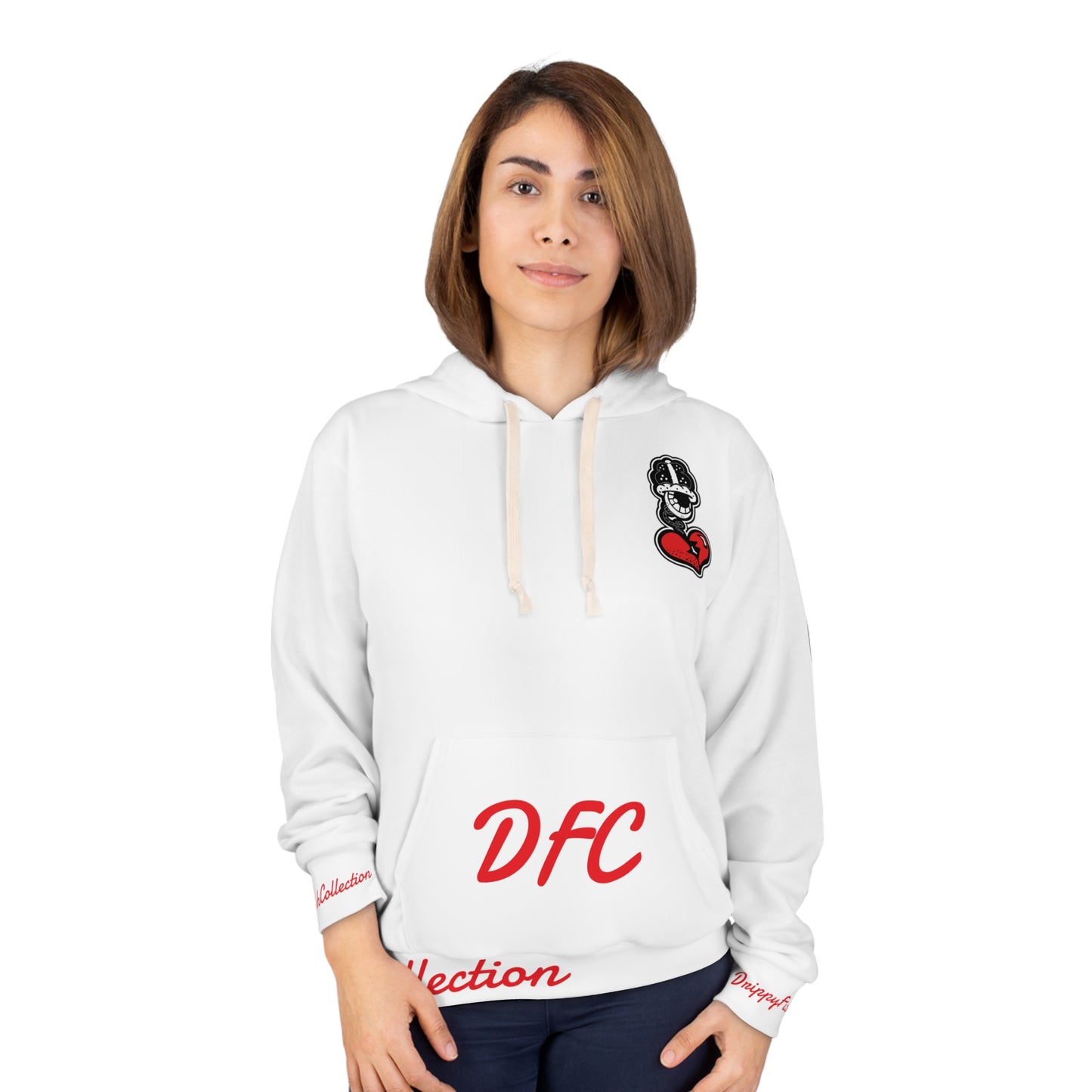 "Par 4" White Unisex Pullover Hoodie (AOP)