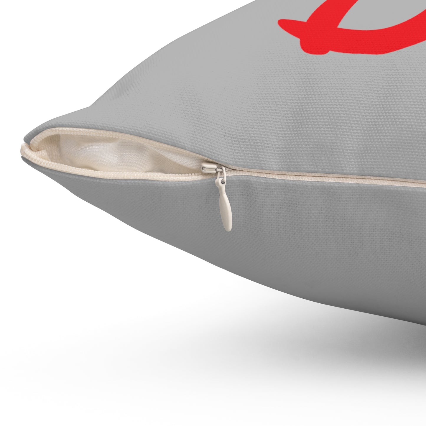 "DFC" Grey Spun Polyester Square Pillow