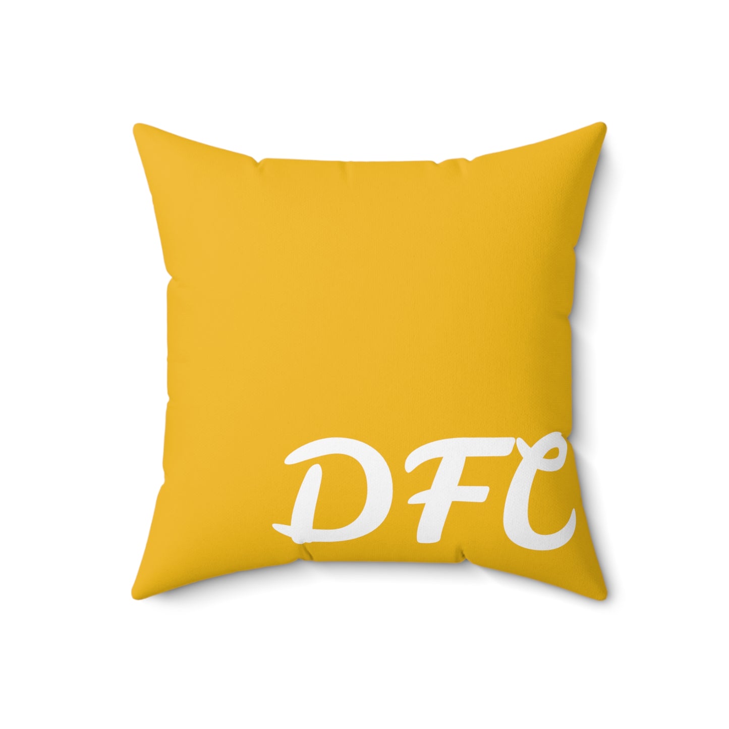 "DFC" Yellow Spun Polyester Square Pillow