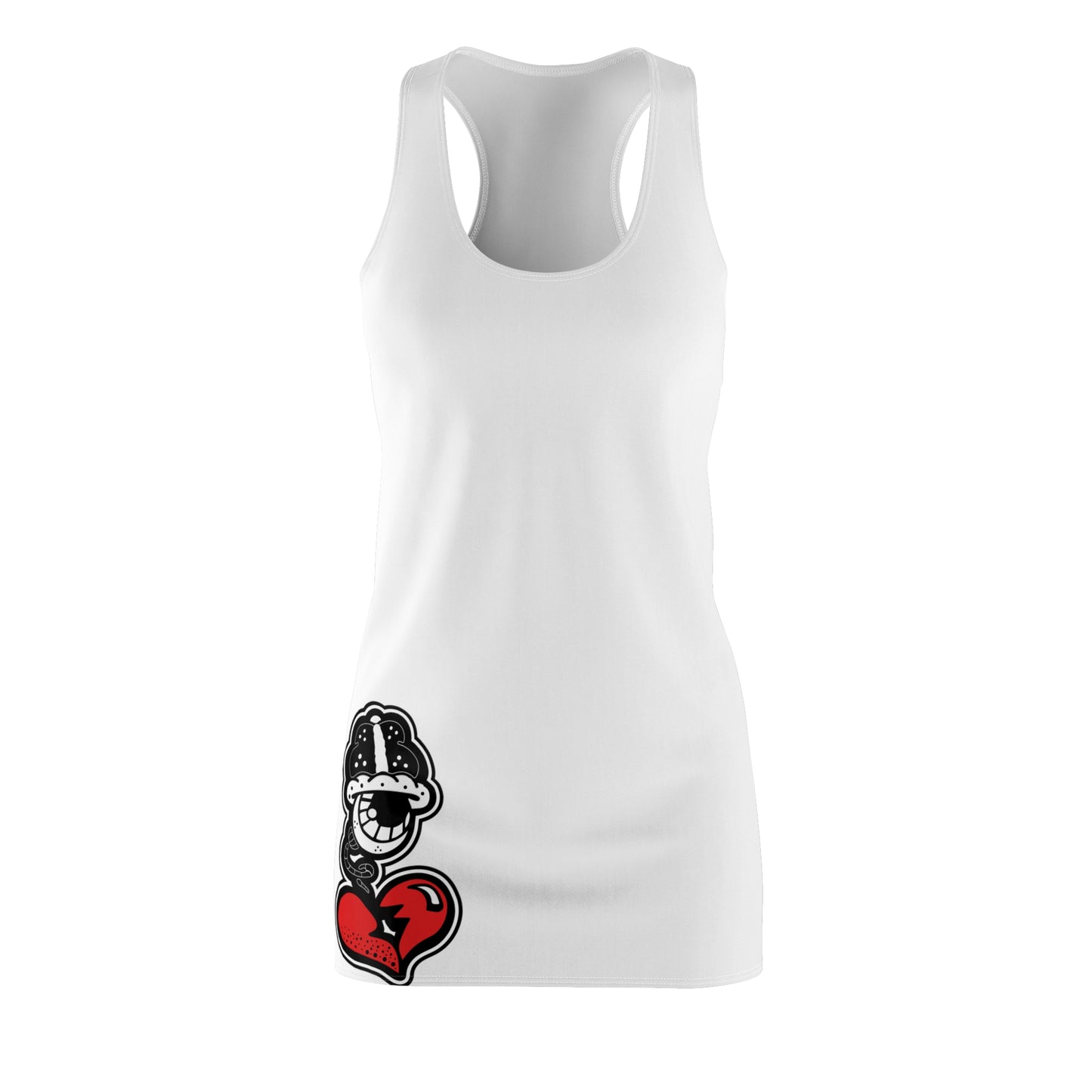 "DRIZZLE” WHITE Women's Cut & Sew Racerback Dress