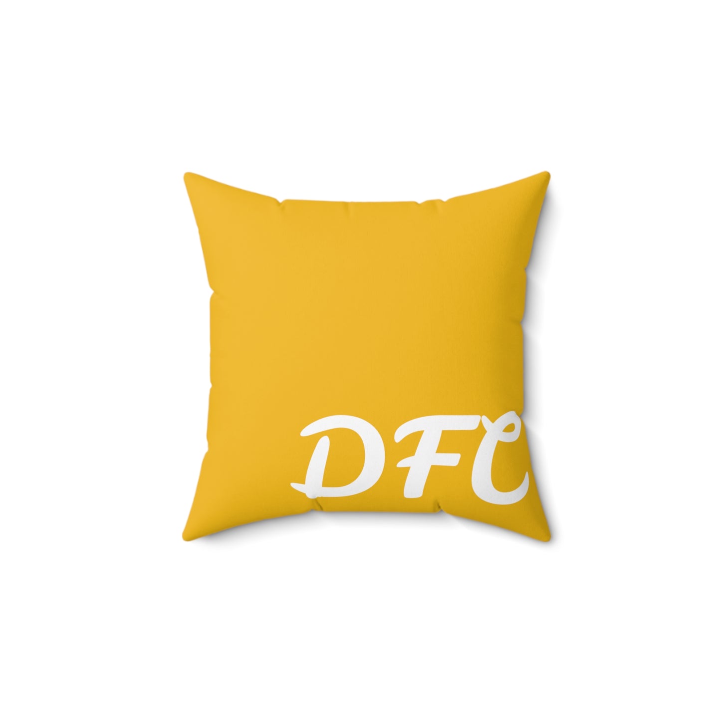 "DFC" Yellow Spun Polyester Square Pillow