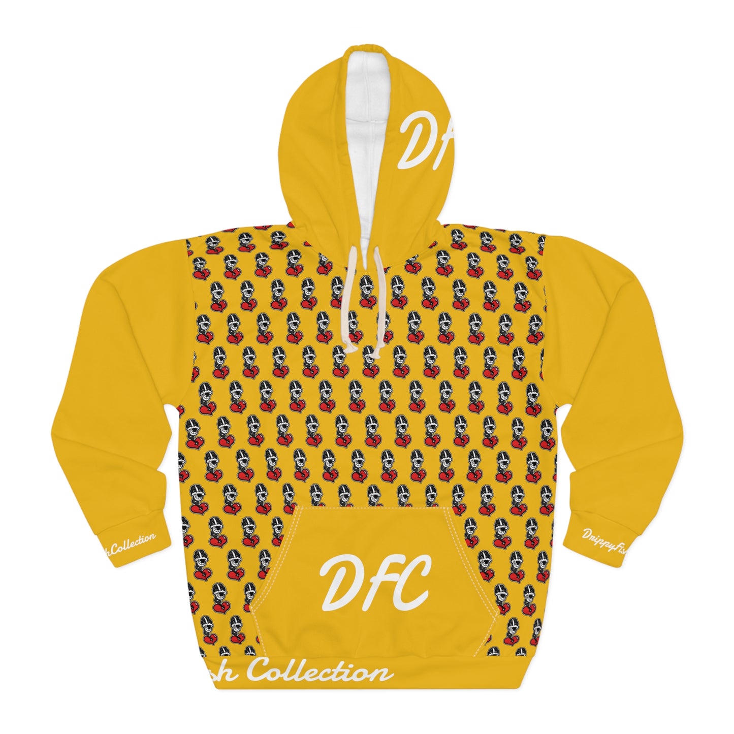 "Par 5" Yellow Unisex Pullover Hoodie (AOP)