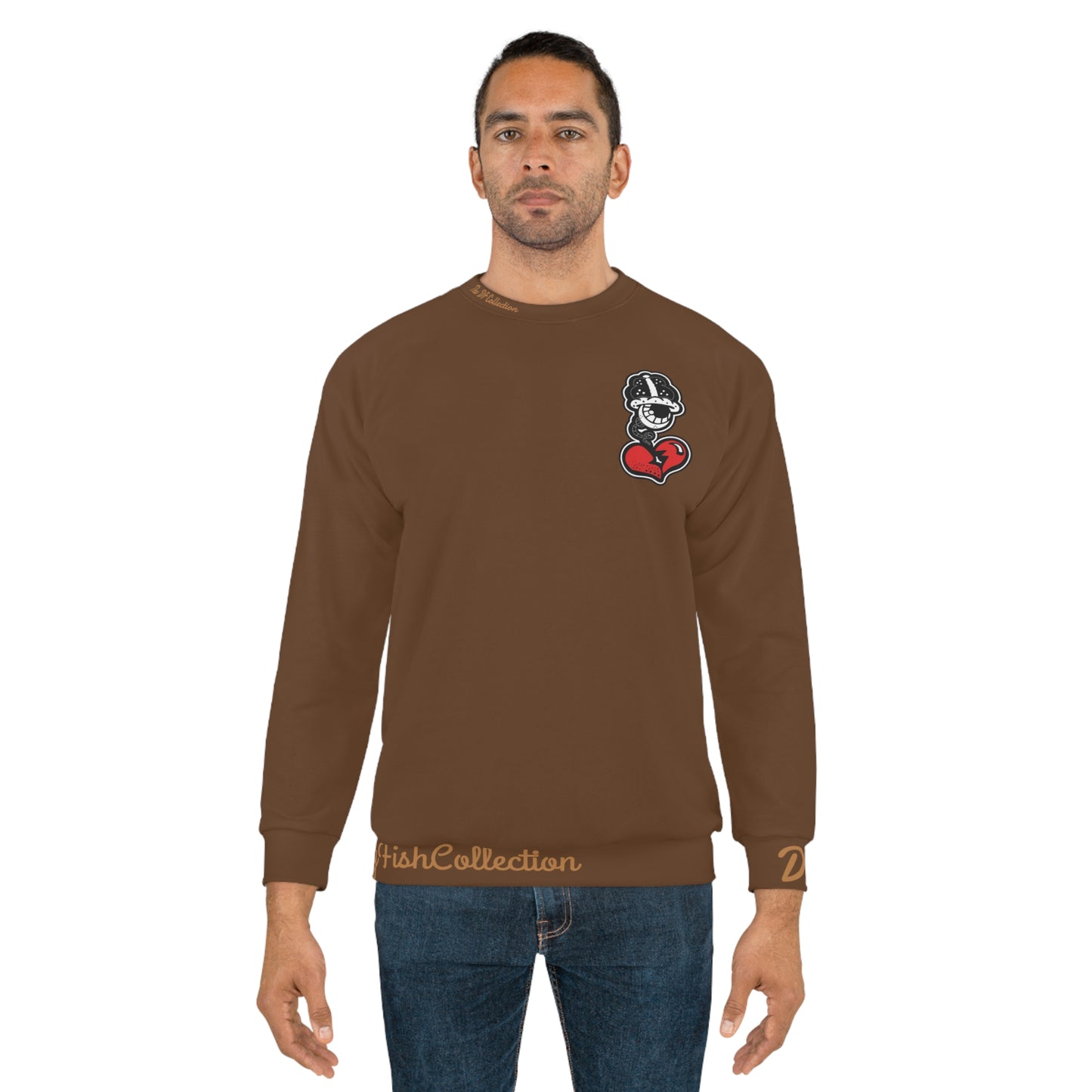 "Par 4" Brown Unisex Sweatshirt (AOP)
