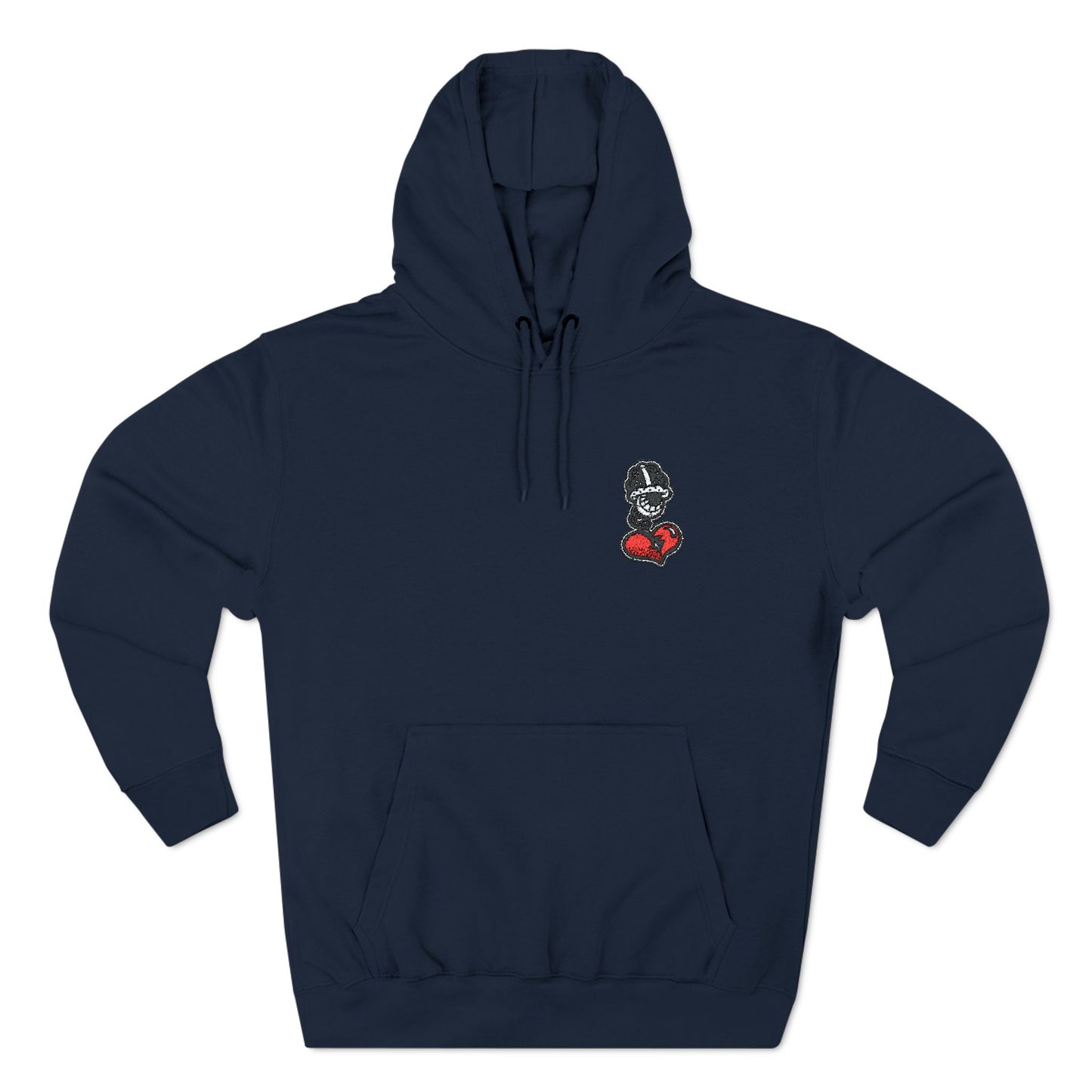 Cozy Graphic Fleece Hoodie with Heart Design