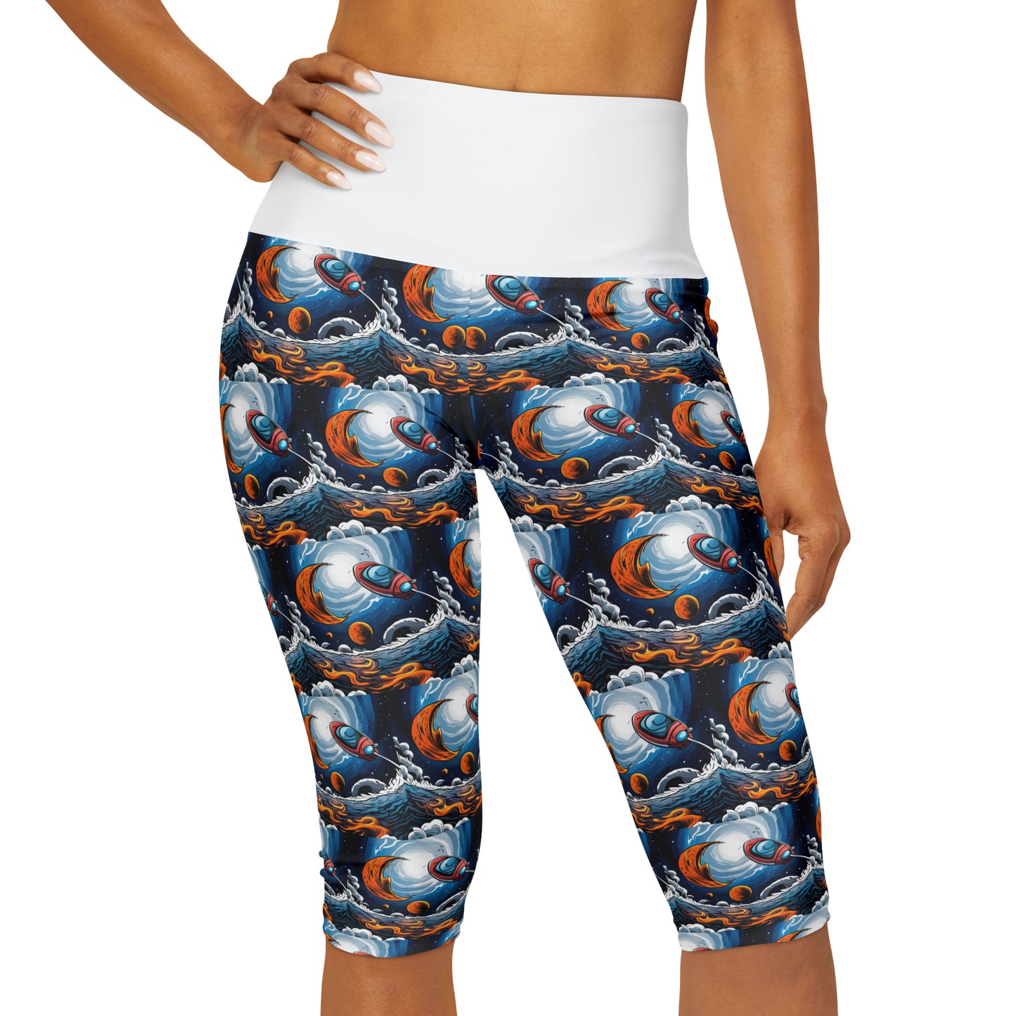 "Take Off" Yoga Capri Leggings (AOP)
