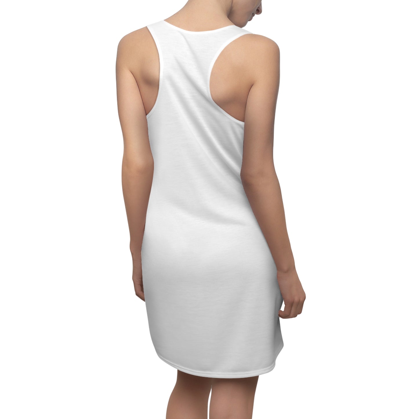 "DRIZZLE” WHITE Women's Cut & Sew Racerback Dress
