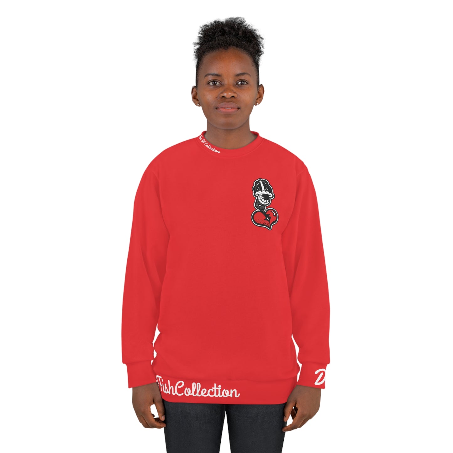 "Par 4" Red Unisex Sweatshirt (AOP)