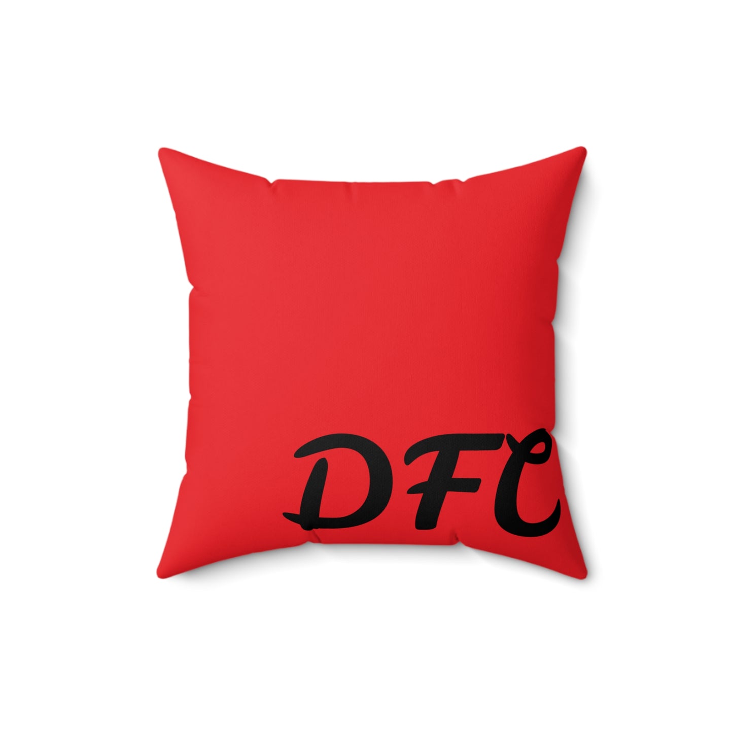 "DFC" Red Spun Polyester Square Pillow