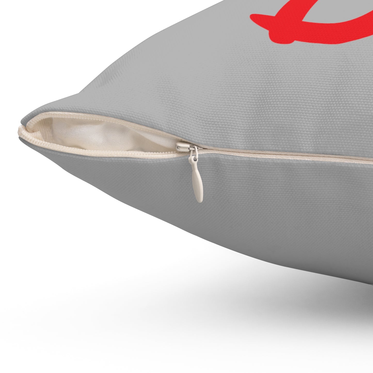 "DFC" Grey Spun Polyester Square Pillow