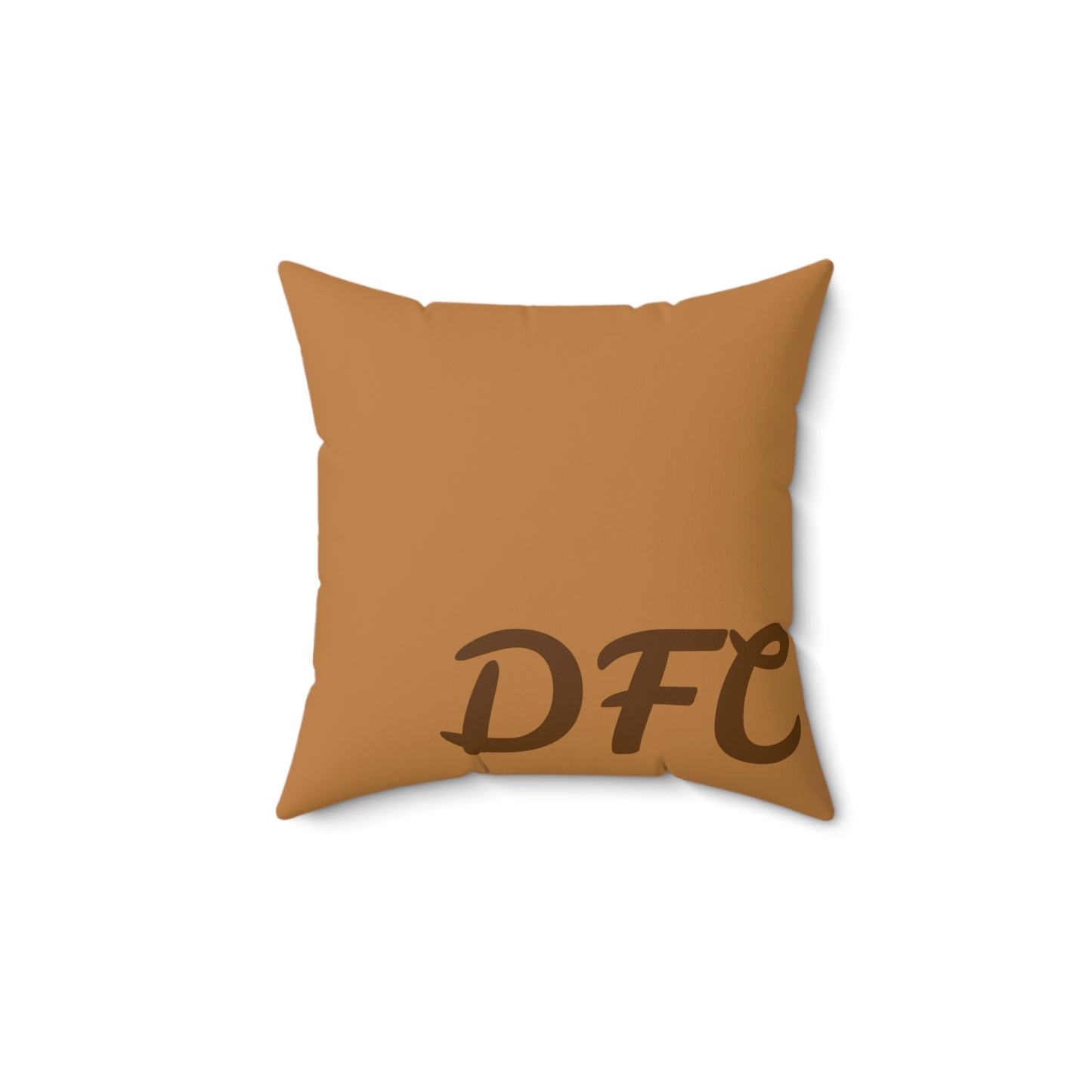 "DFC" Tan Spun Polyester Square Pillow