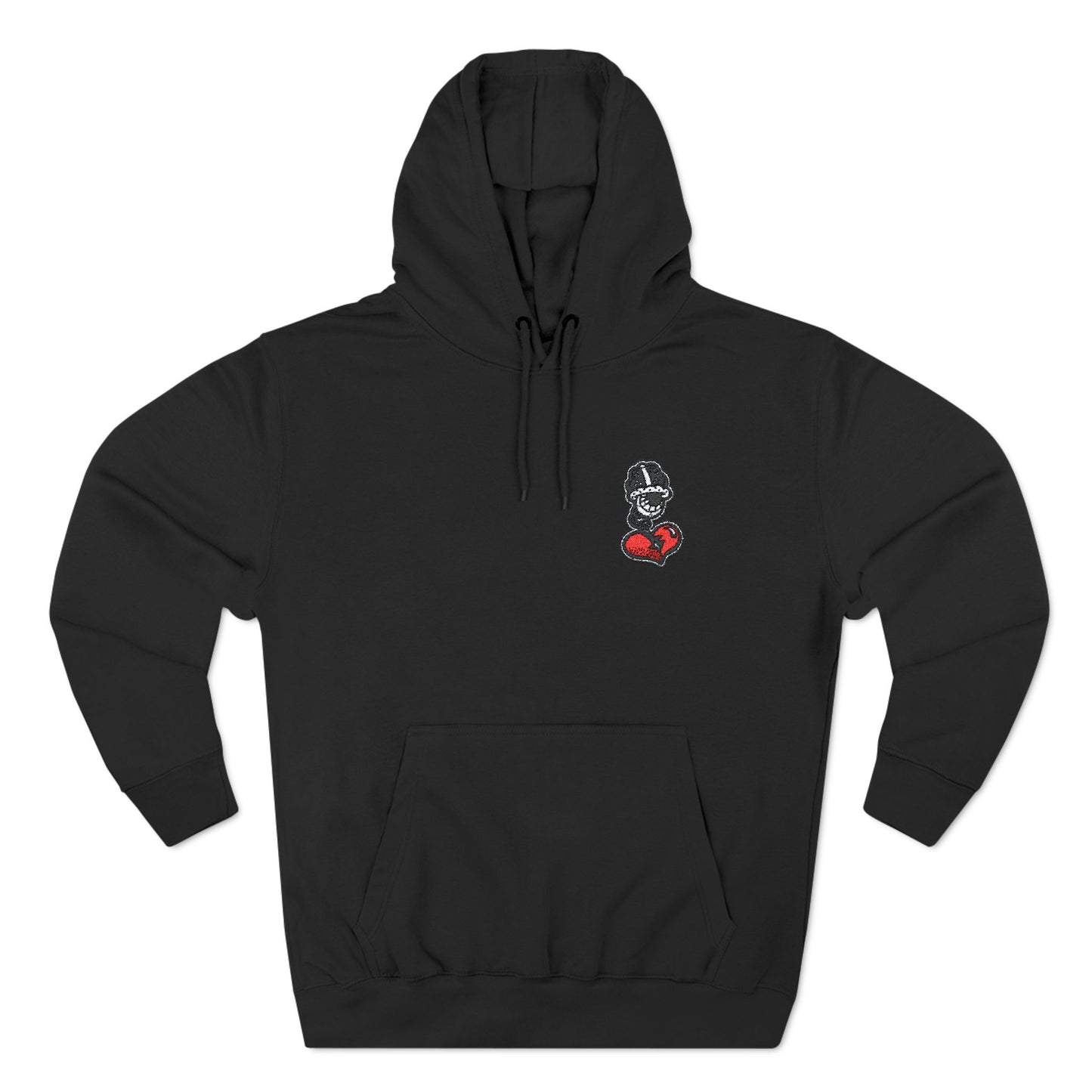 Cozy Graphic Fleece Hoodie with Heart Design