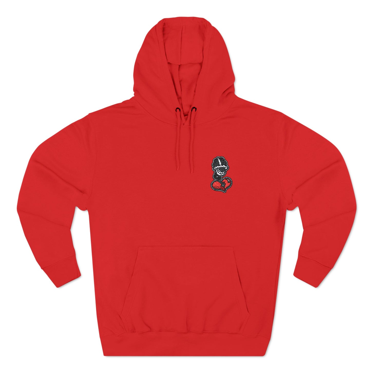 Cozy Graphic Fleece Hoodie with Heart Design