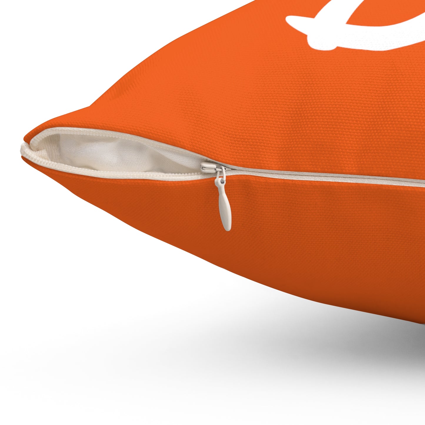 "DFC" Orange Spun Polyester Square Pillow