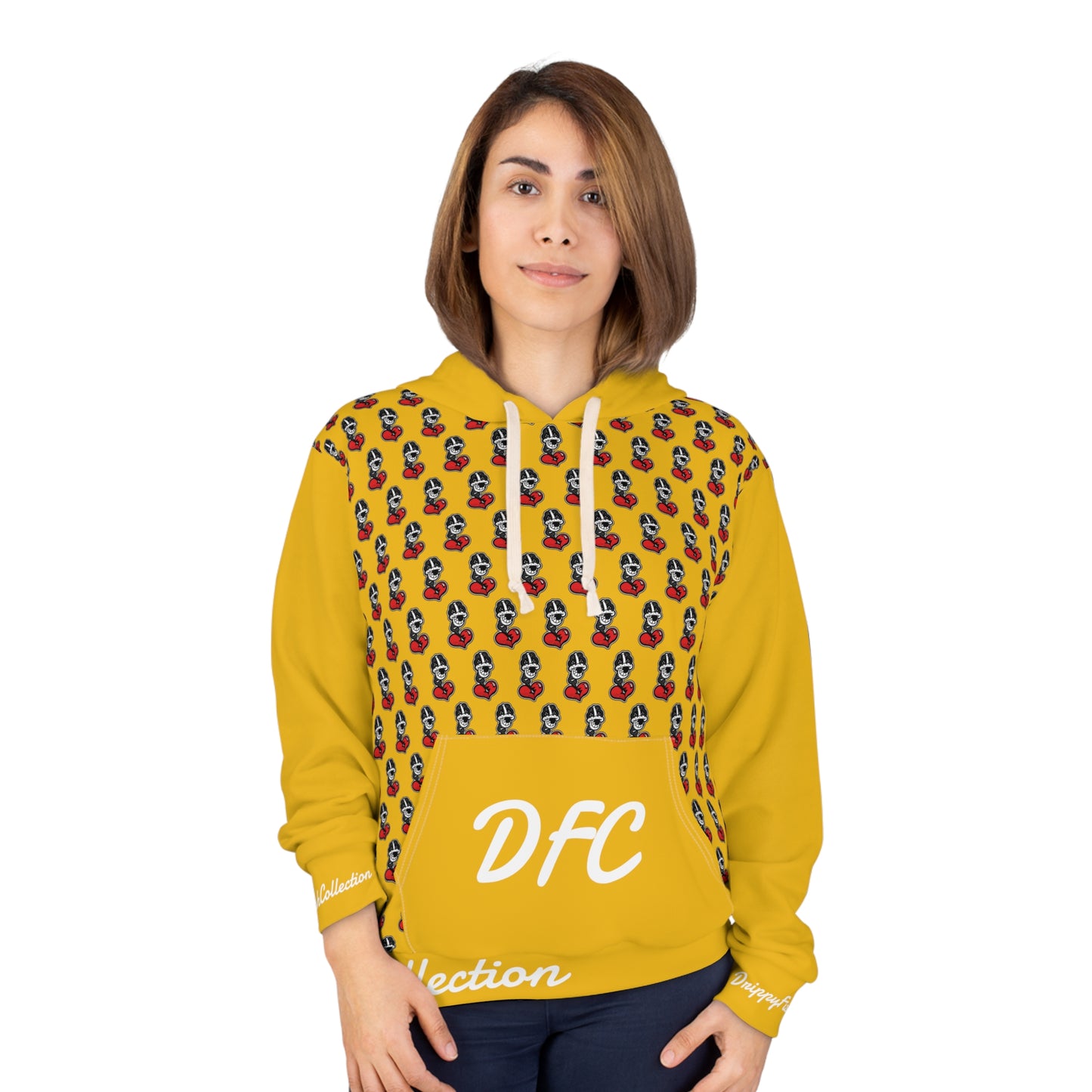 "Par 5" Yellow Unisex Pullover Hoodie (AOP)