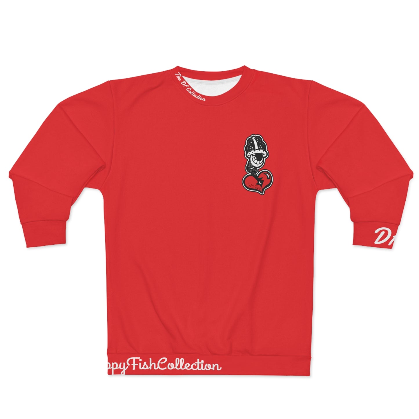 "Par 4" Red Unisex Sweatshirt (AOP)