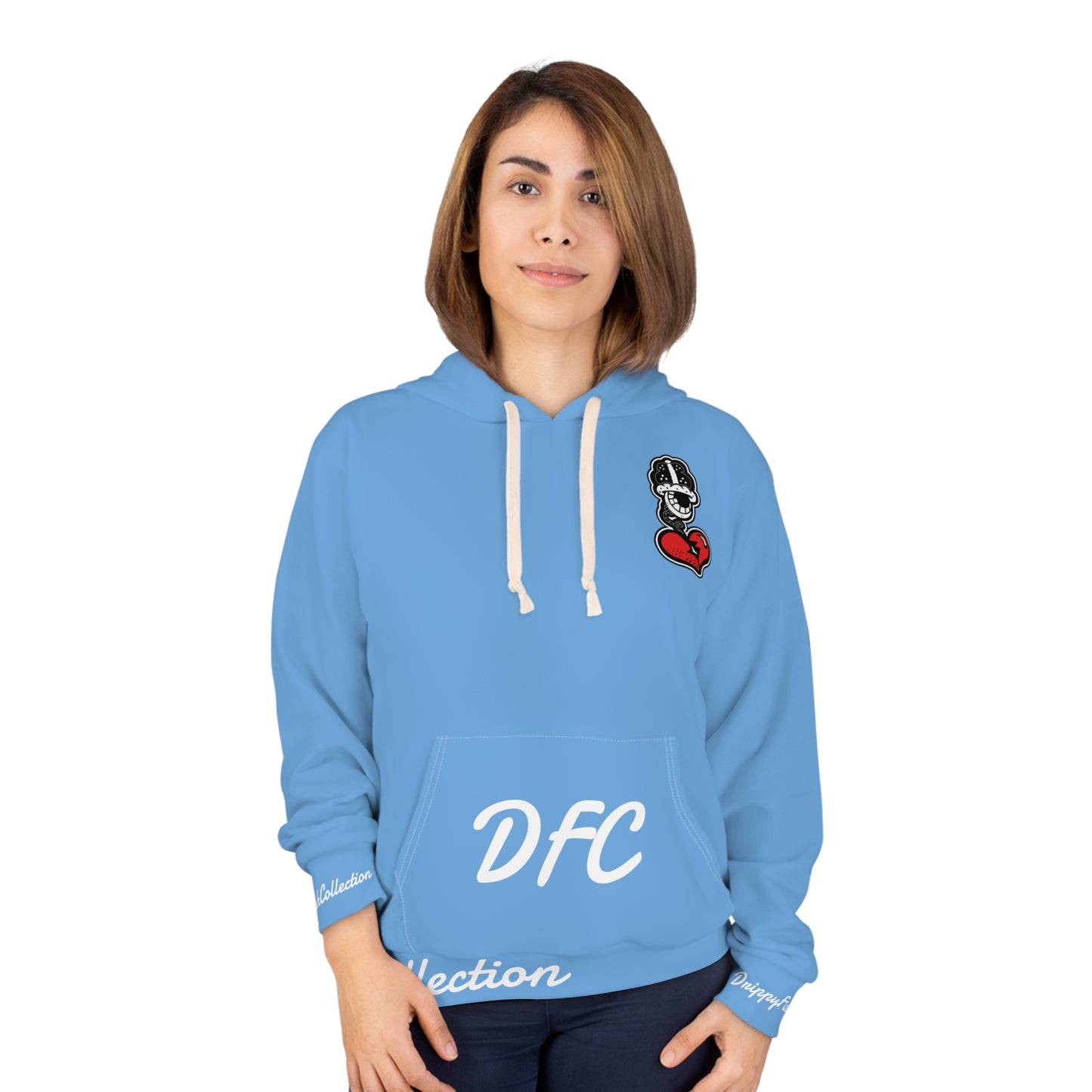 "Par 4" Light Blue Unisex Pullover Hoodie (AOP)