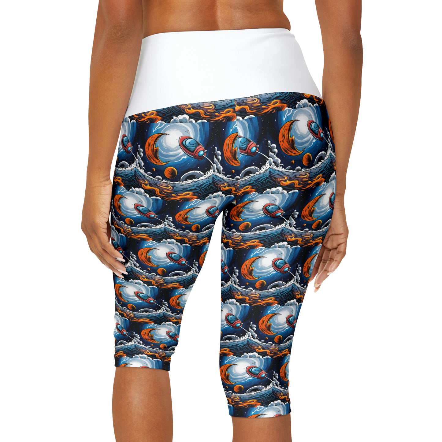 "Take Off" Yoga Capri Leggings (AOP)