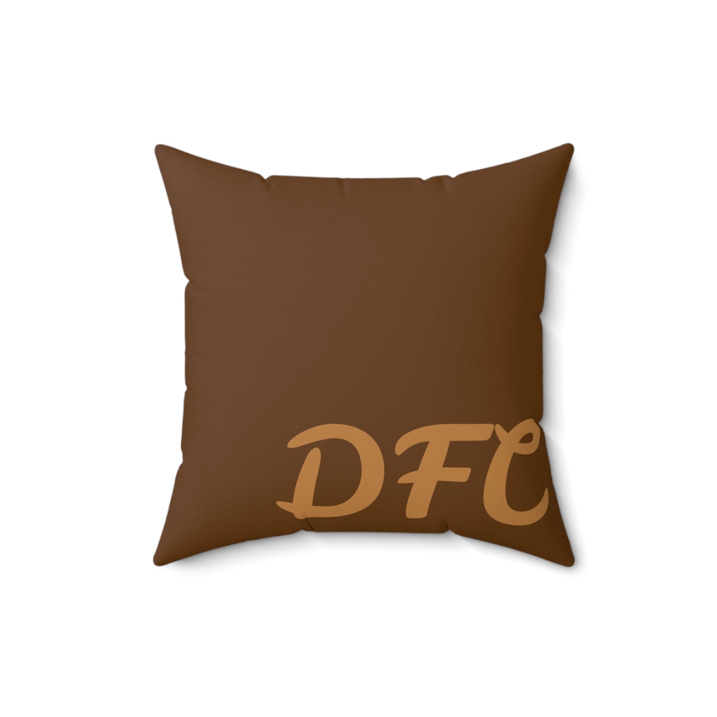 "DFC" Brown Spun Polyester Square Pillow