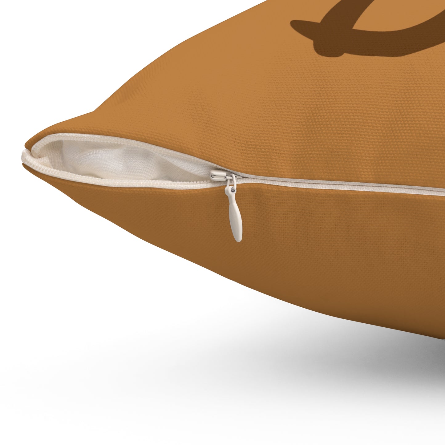 "DFC" Tan Spun Polyester Square Pillow
