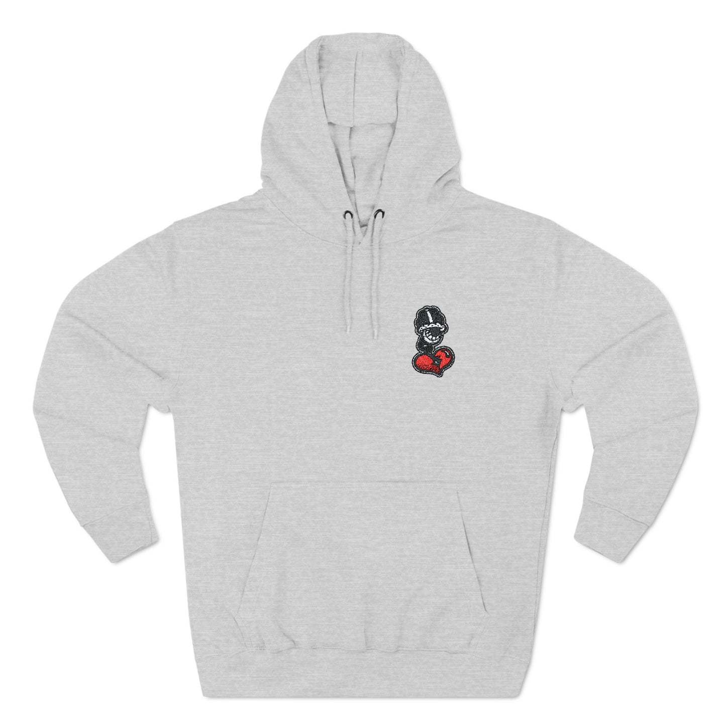Cozy Graphic Fleece Hoodie with Heart Design