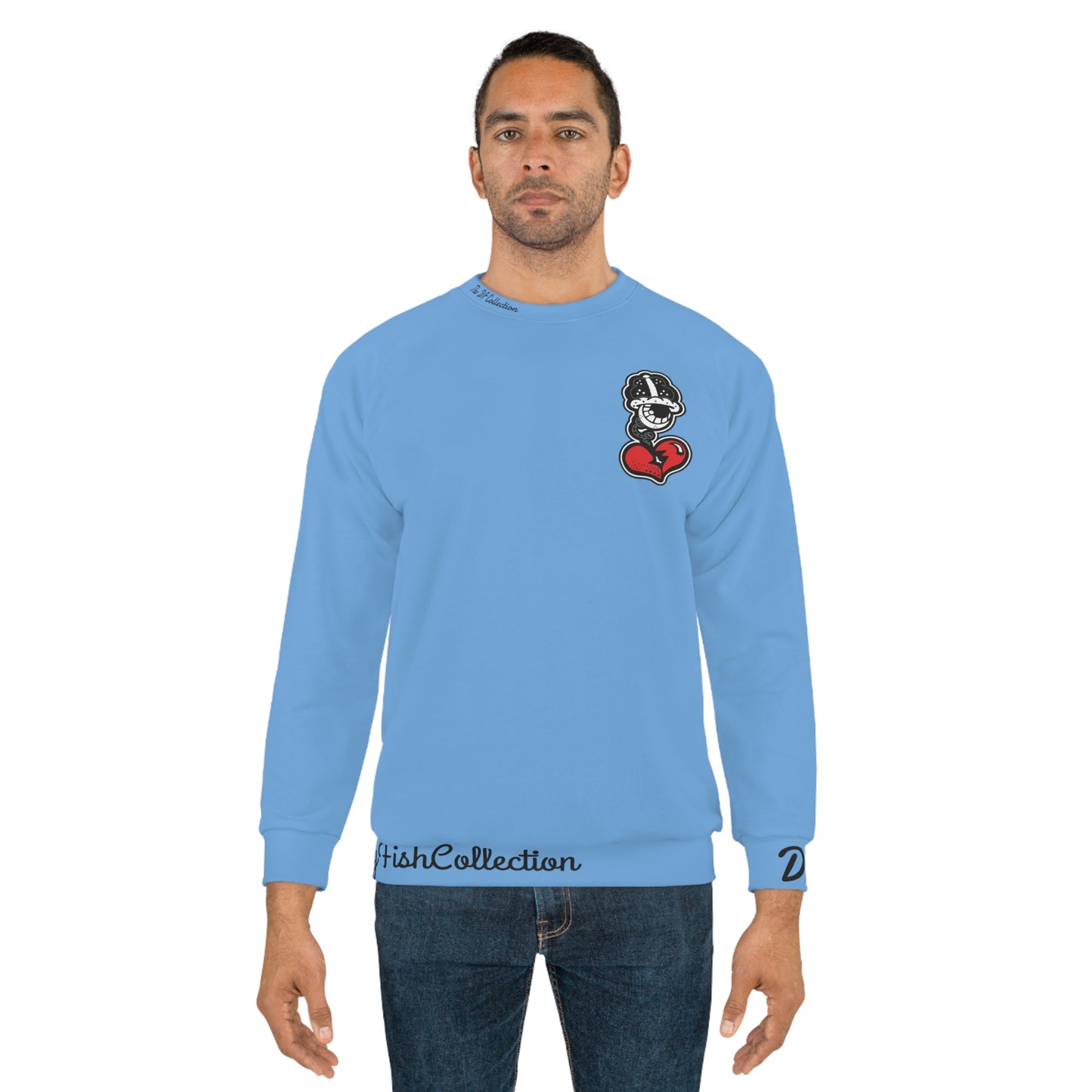 "Par 4" Light Blue Unisex Sweatshirt (AOP)