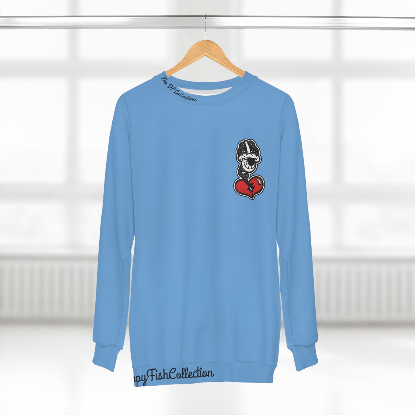 "Par 4" Light Blue Unisex Sweatshirt (AOP)