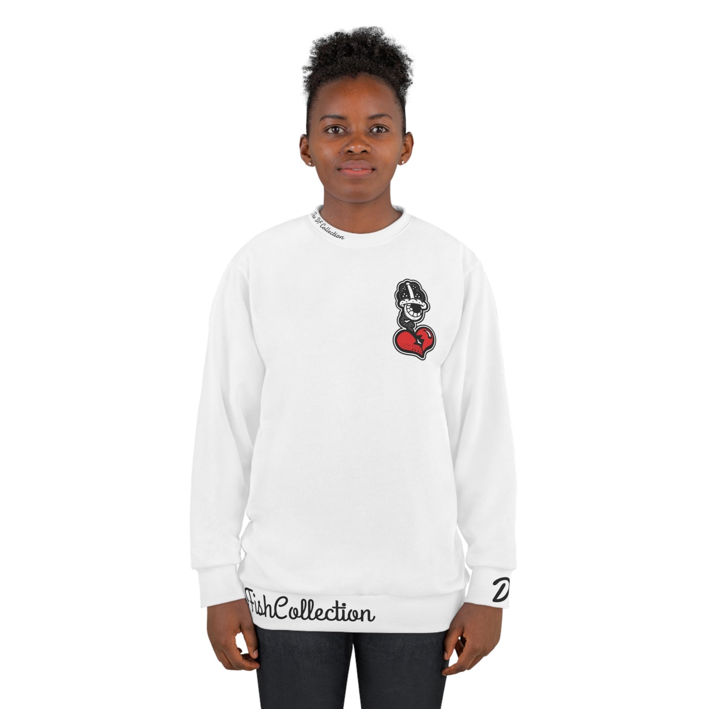"Par 4" White Unisex Sweatshirt (AOP)