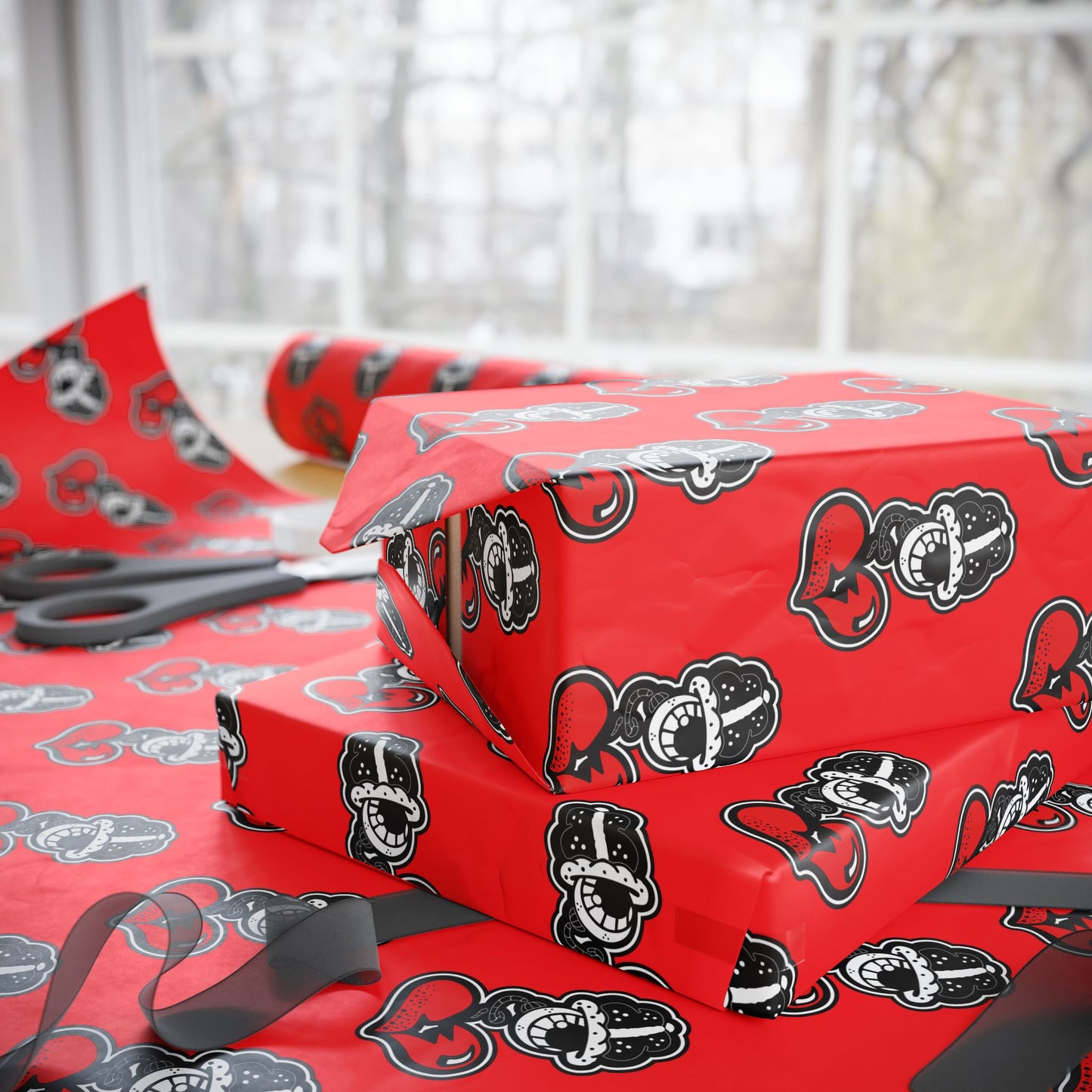 DrippyFish Red Boxing Themed Gift Wrapping Paper